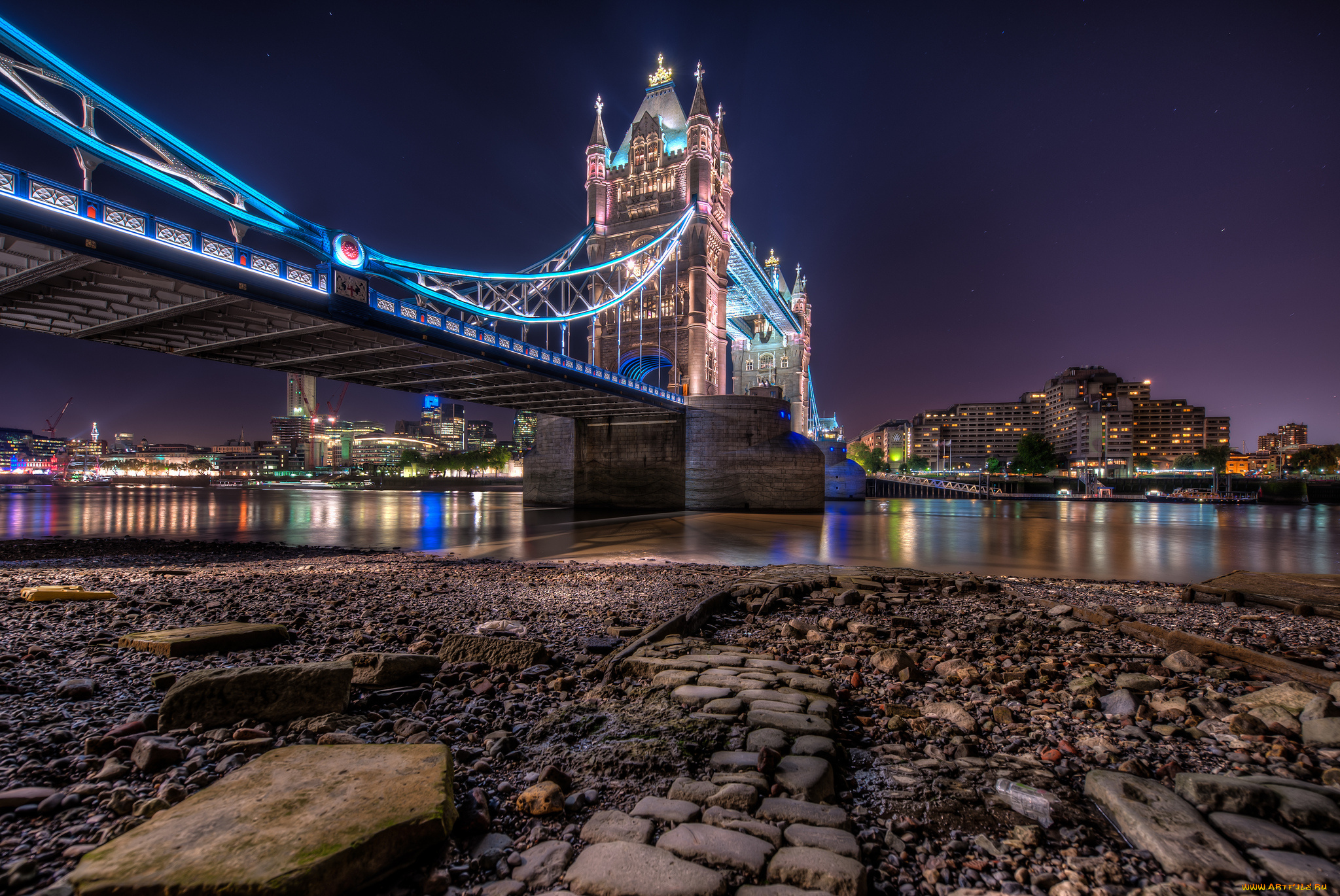 города, лондон, великобритания, tower, bridge