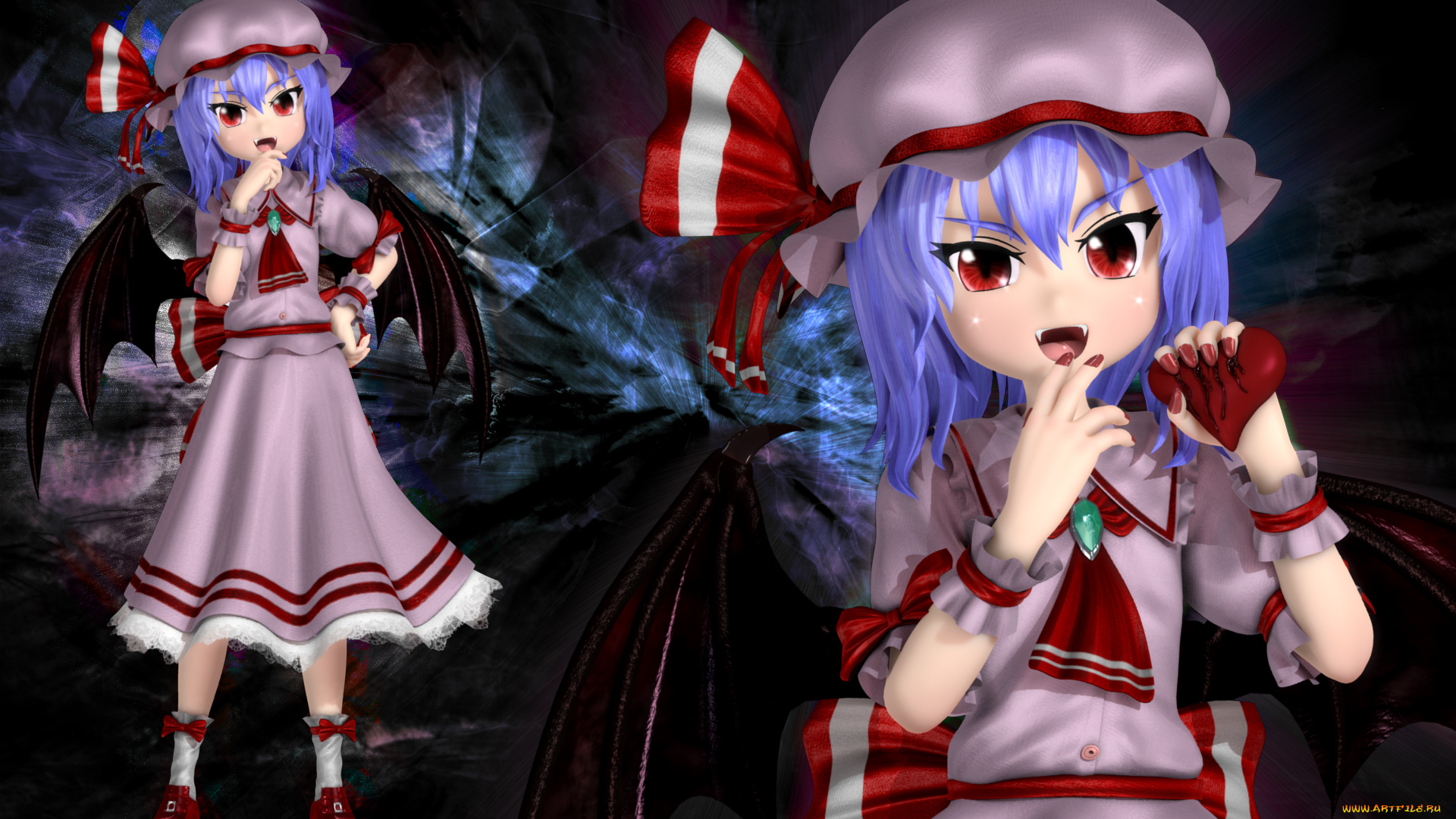 remilia, 3д, графика, аниме, , anime, взгляд, девушки