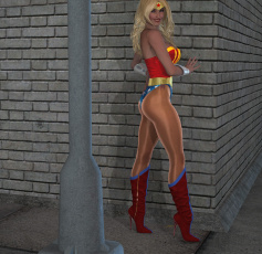 Картинка 3д+графика фантазия+ fantasy супермен взгляд девушка