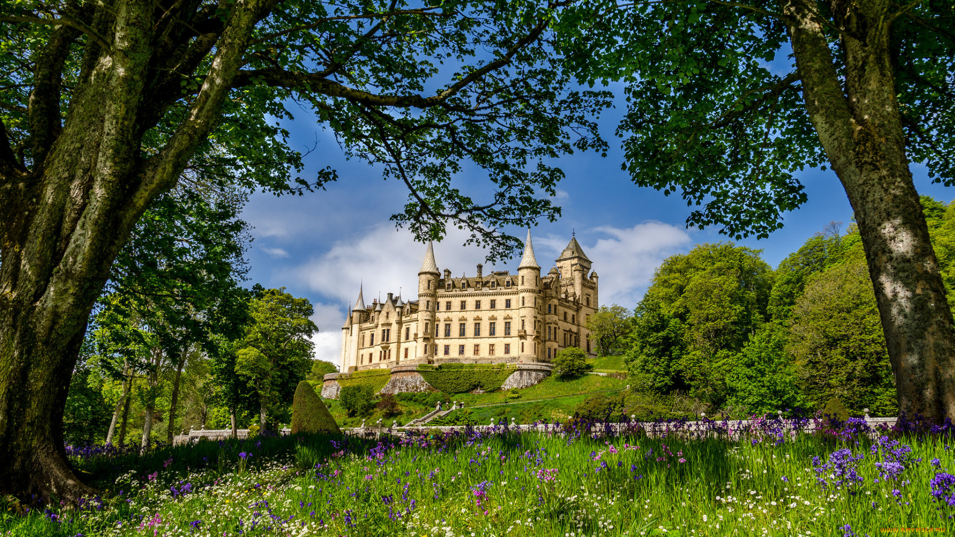 dunrobin, castle, , scotland, города, -, дворцы, , замки, , крепости, пейзаж