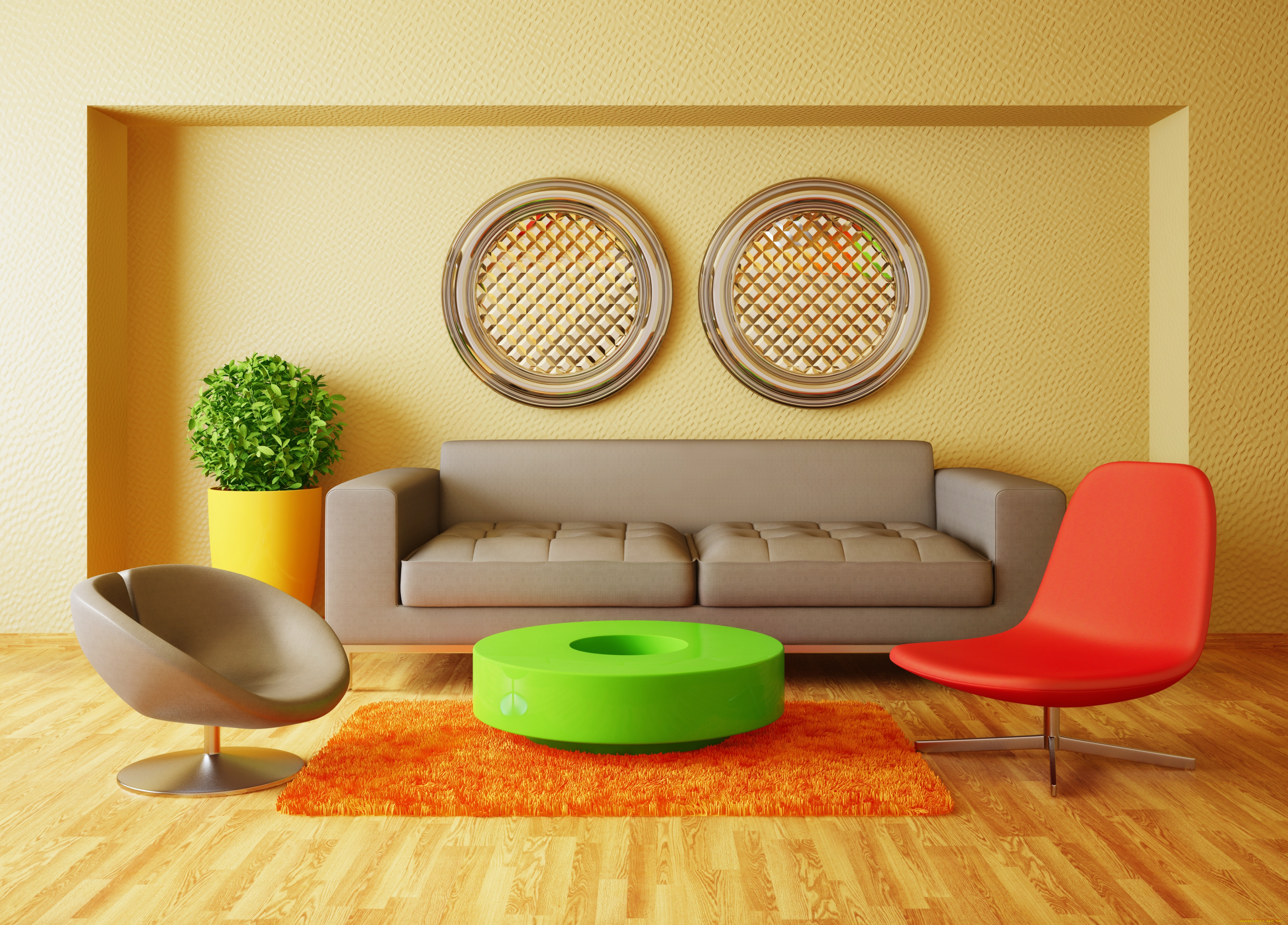 3д, графика, реализм, , realism, interior, room, modern, гостиная, кресла, мебель, диван