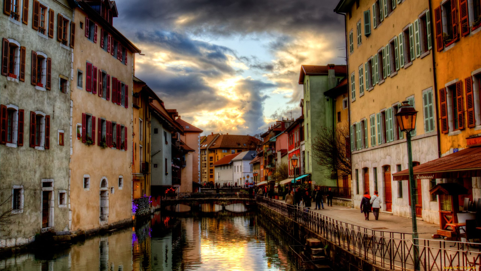 annecy, france, города, улицы, площади, набережные, река, мостик