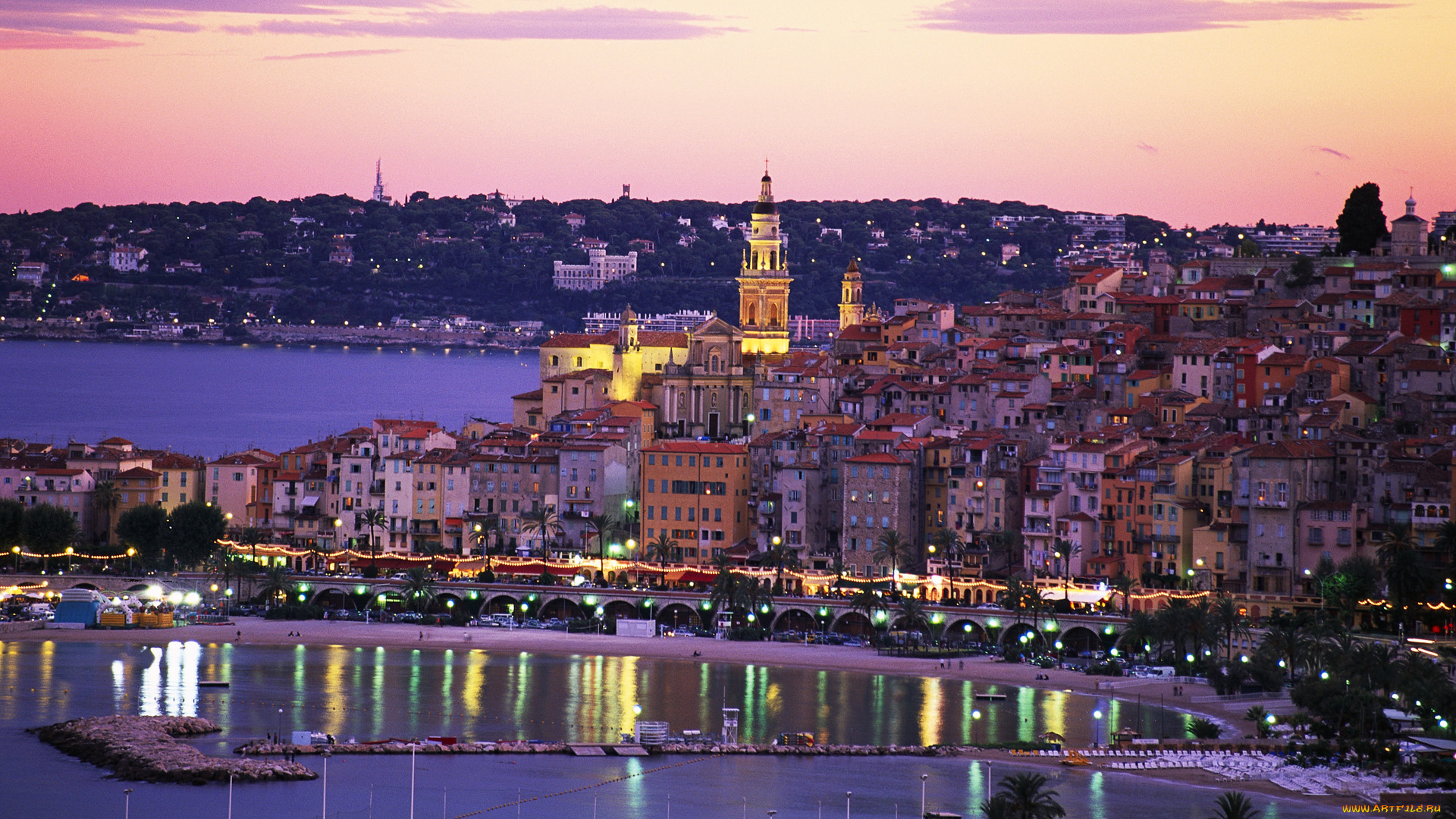 menton, cote, d`azur, france, города, панорамы