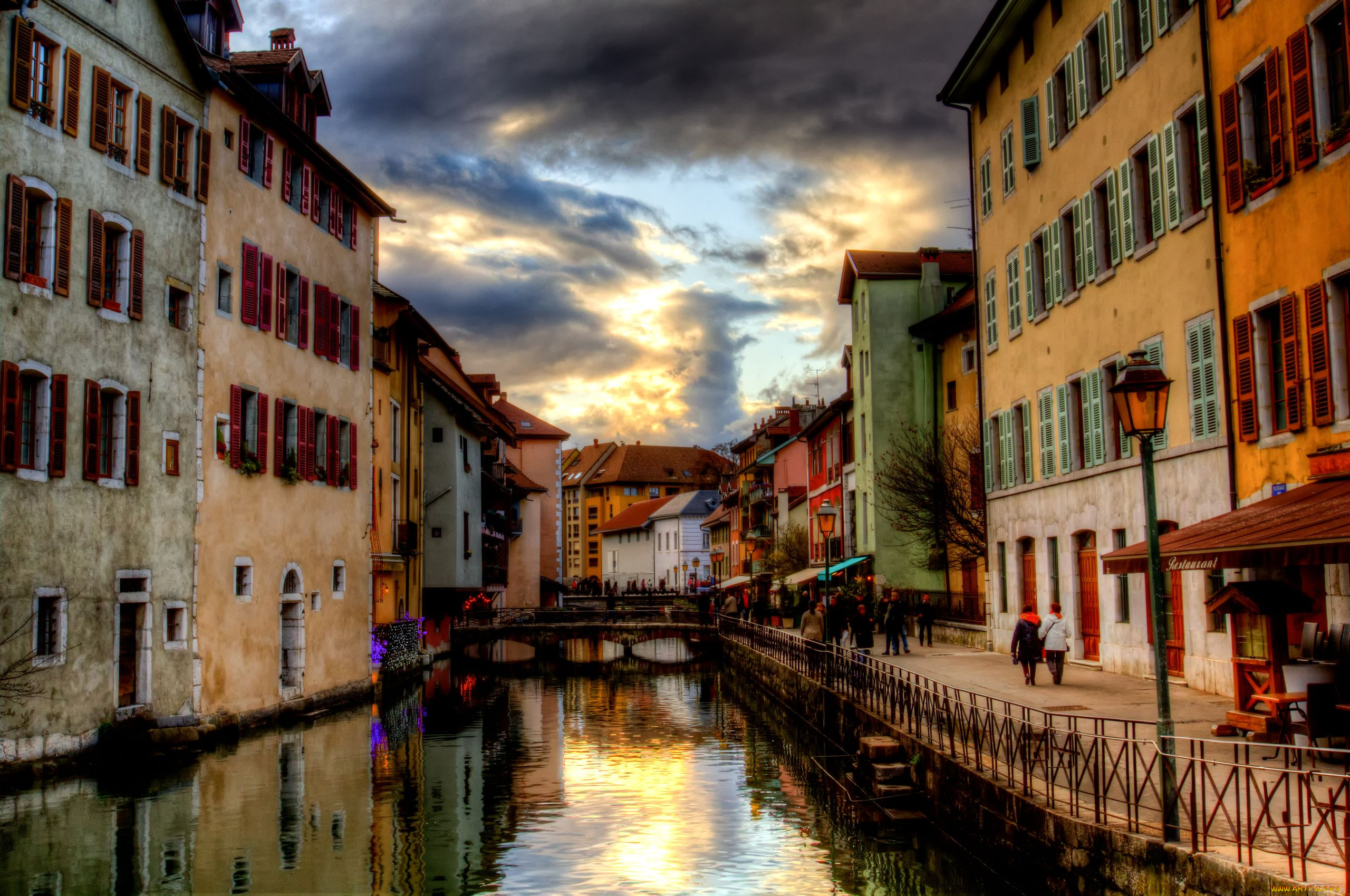 annecy, france, города, улицы, площади, набережные, река, мостик