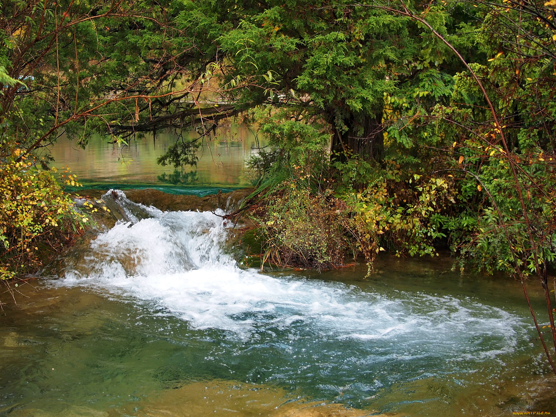 китай, jiuzhaigou, valley, природа, реки, озера, река, берег