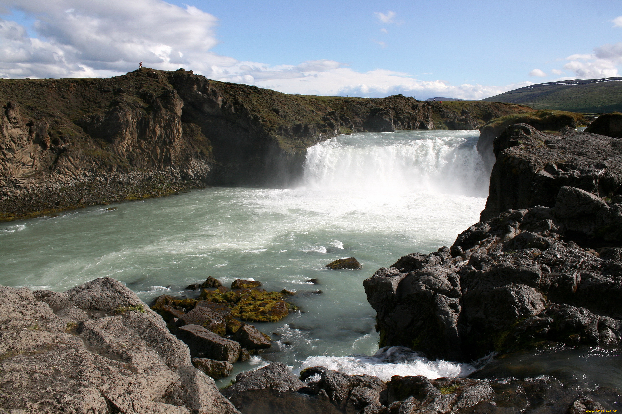 исландия, godafoss, waterfall, природа, водопады, водопад