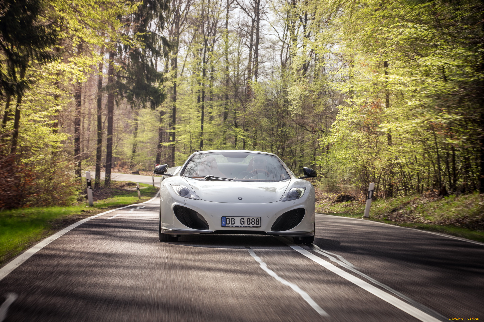 2013, mc, laren, 12c, spider, автомобили, mclaren, дорога, лес