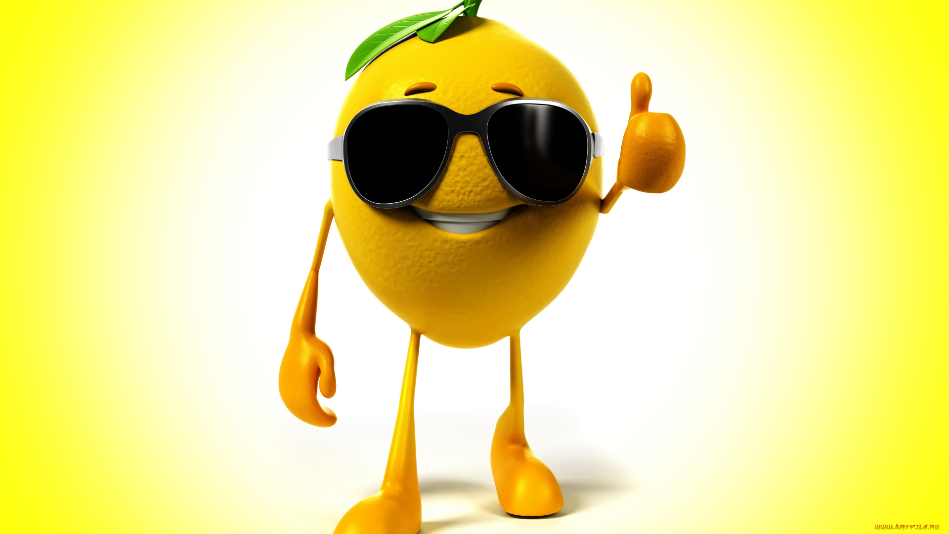 3д, графика, юмор, , humor, очки, улыбка, glasses, smile, lemon, background, класс, фон, лимон, class