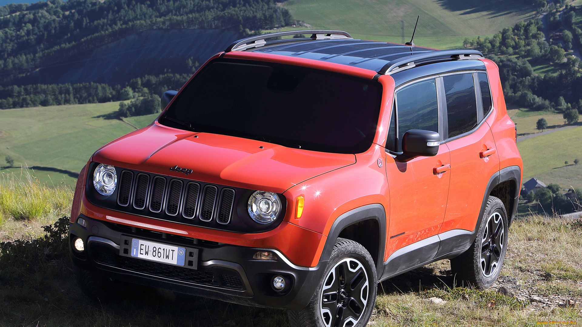 автомобили, jeep, 2014г, eu-spec, trailhawk, renegade, красный