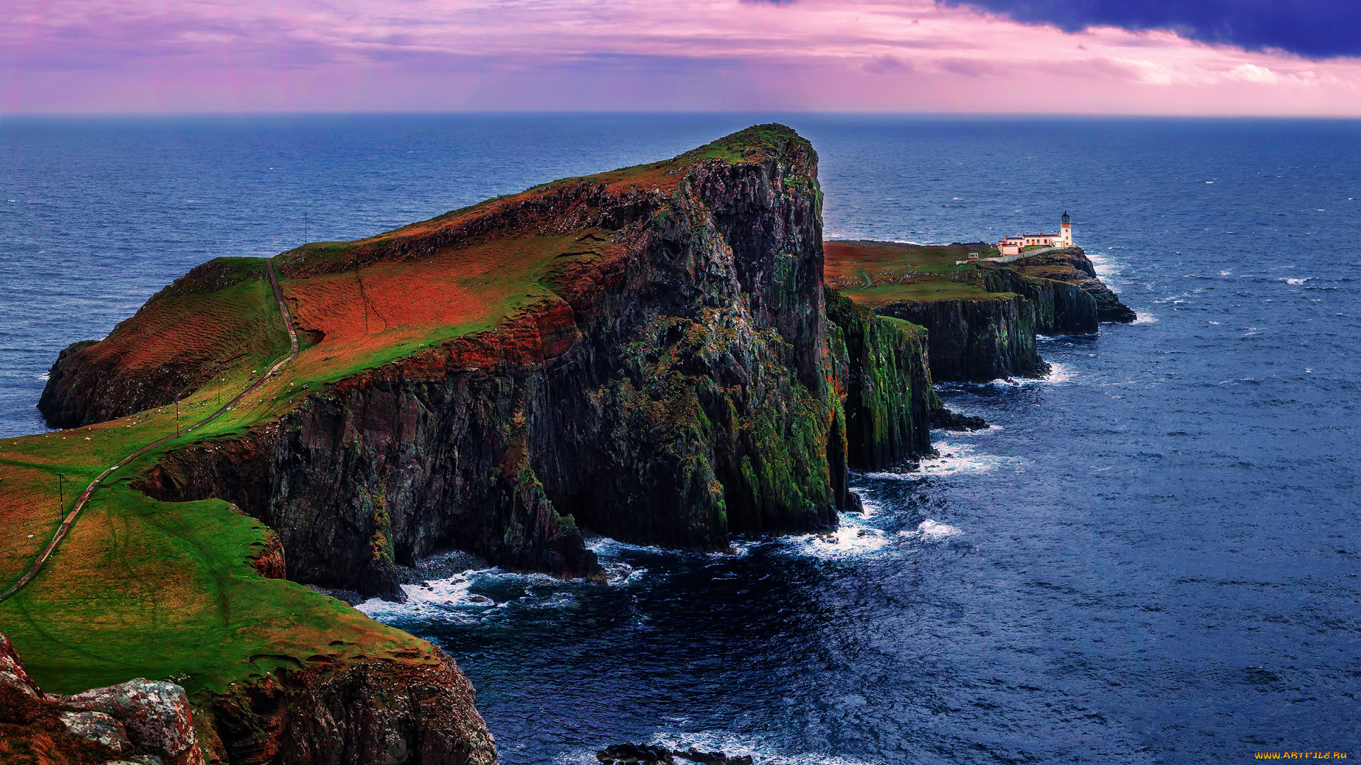 природа, маяки, шотландия, neist, point, архипелаг, внутренние, гебриды, остров, скай, на, краю, маяк