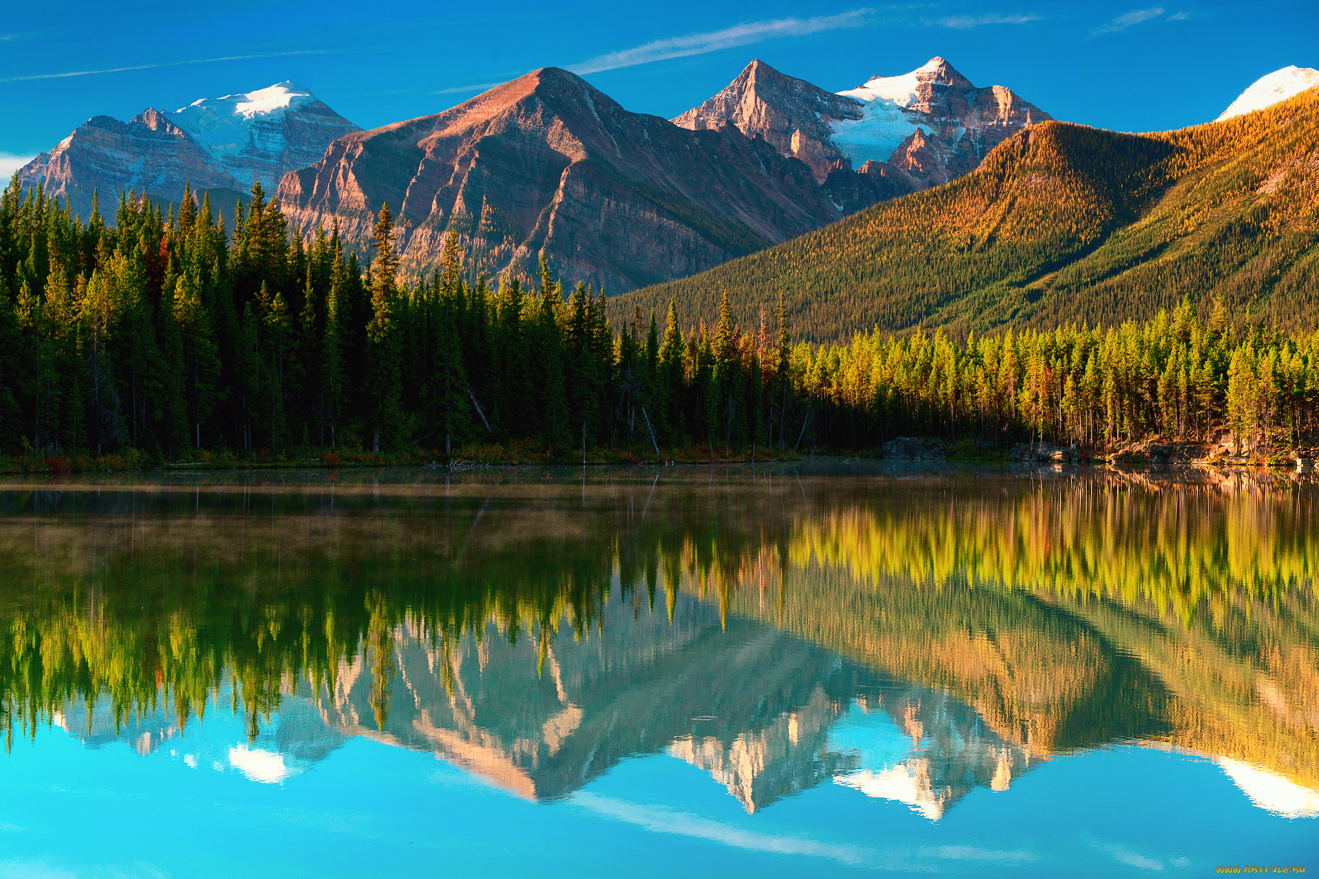 природа, пейзажи, лес, горы, канада, озеро, herbert