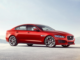 обоя автомобили, jaguar, красный, 2015г, xe, s