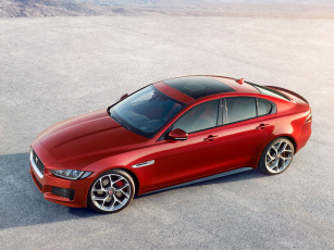 Картинка автомобили jaguar xe s красный 2015г