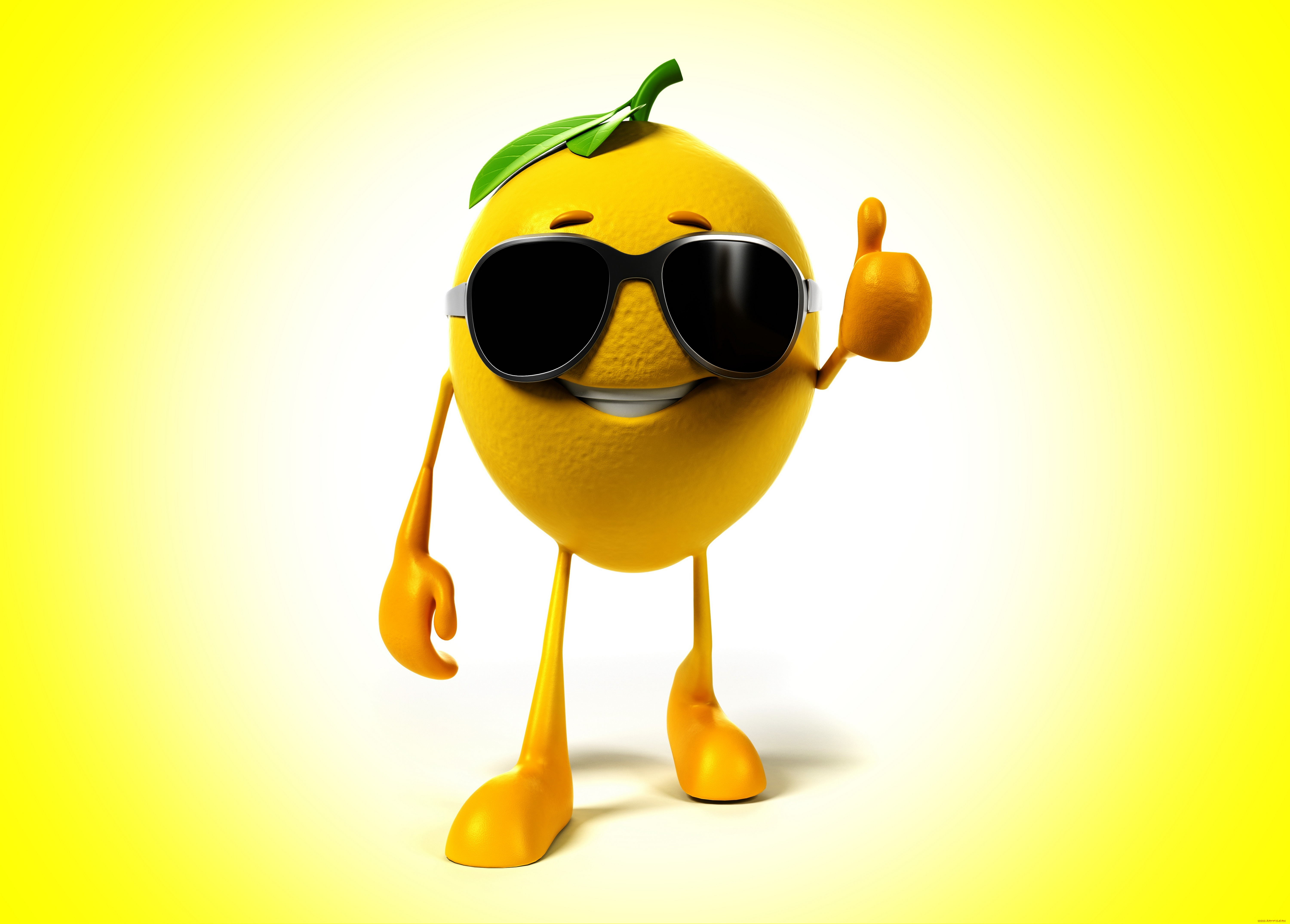 3д, графика, юмор, , humor, очки, улыбка, glasses, smile, lemon, background, класс, фон, лимон, class