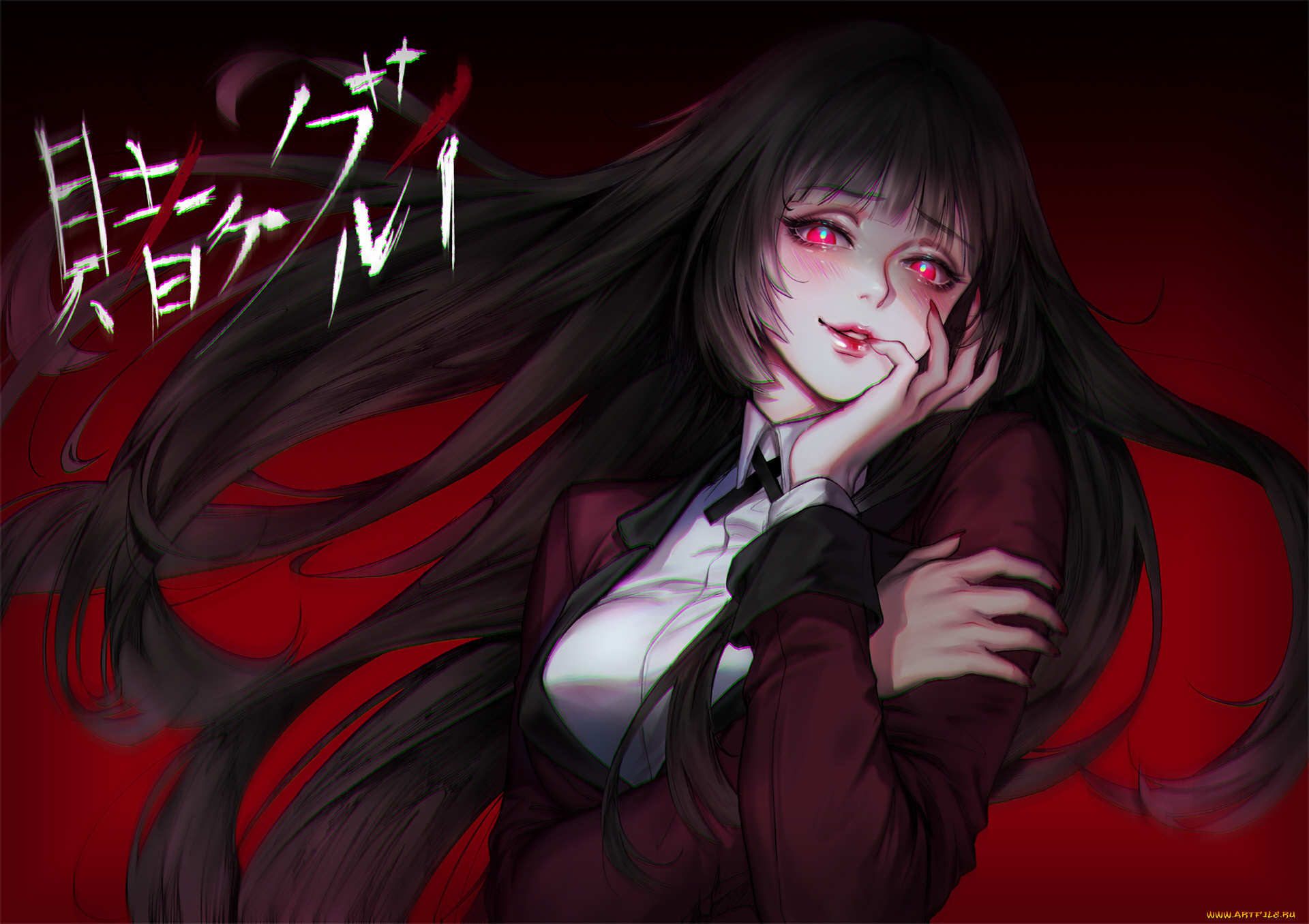 аниме, kakegurui, девушка