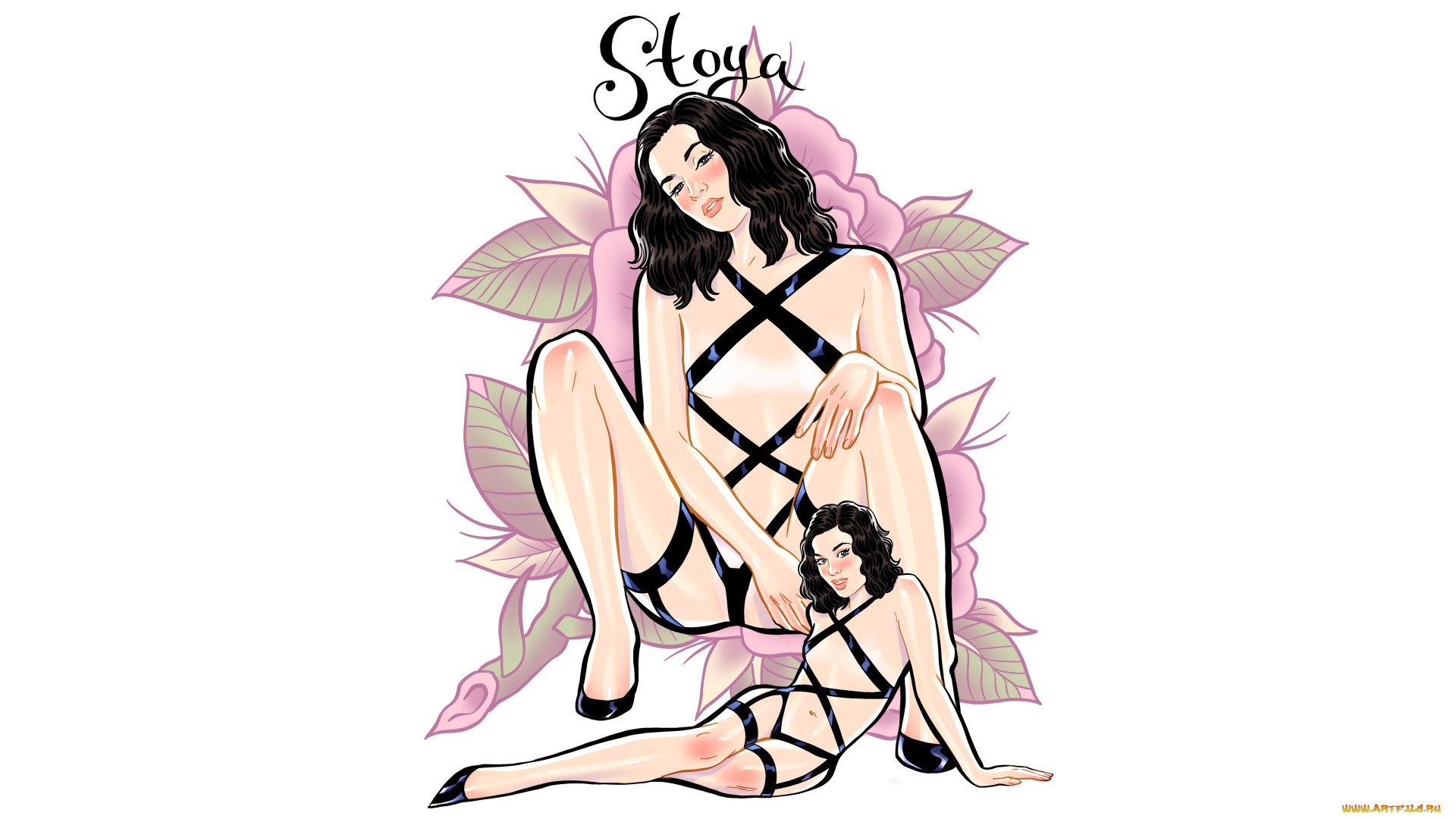 рисованное, люди, stoya