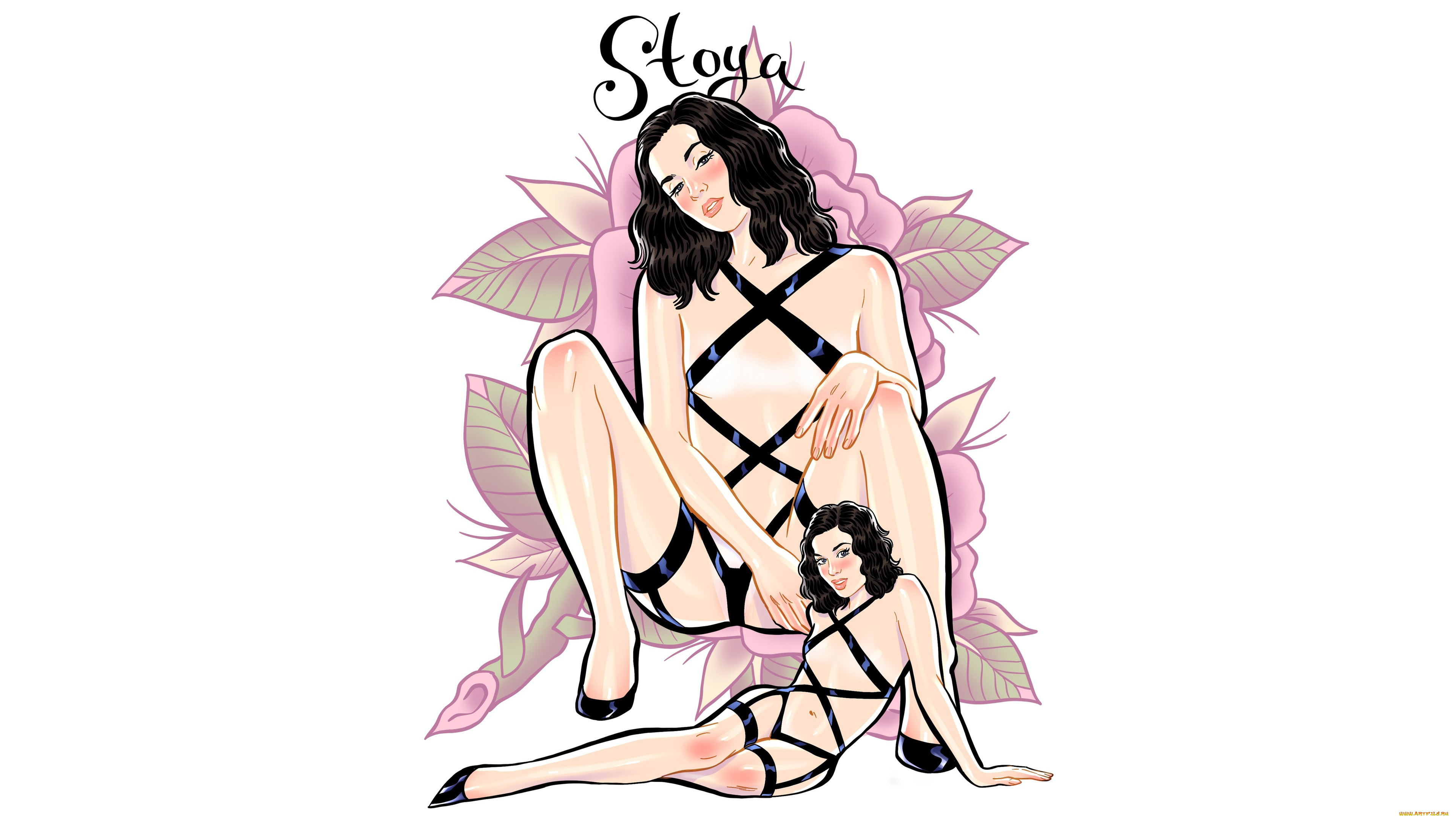 рисованное, люди, stoya