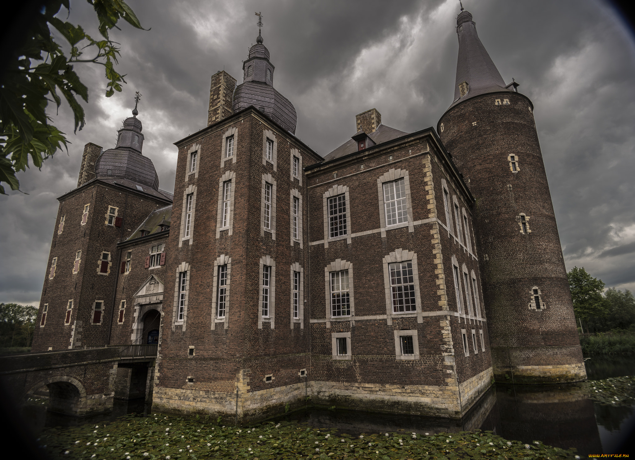 castle, hoensbroek, города, замки, нидерландов, замок