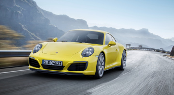 Картинка автомобили porsche желтый 2015г coupe carrera 4s 911