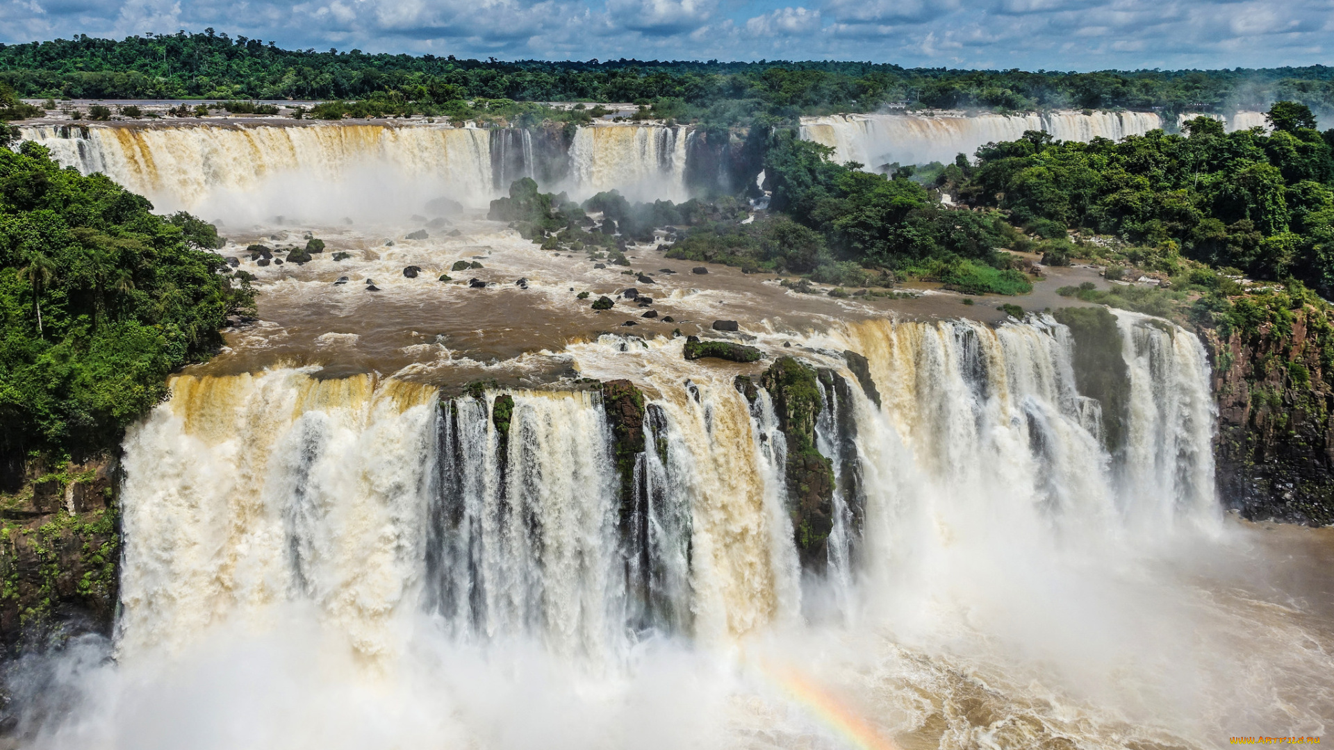 iguassu, fall, , brazil, природа, водопады, река, лес, водопад