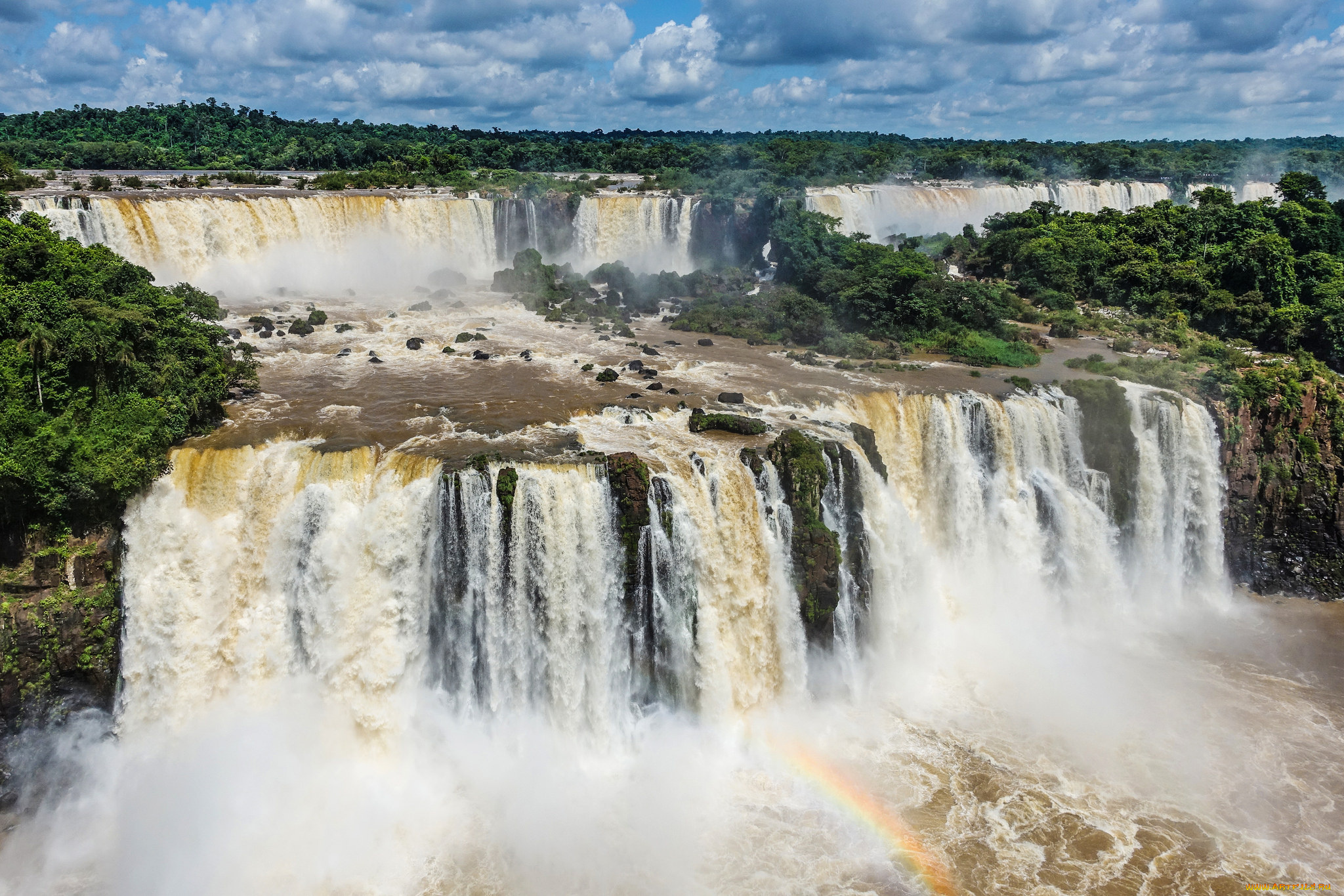 iguassu, fall, , brazil, природа, водопады, река, лес, водопад