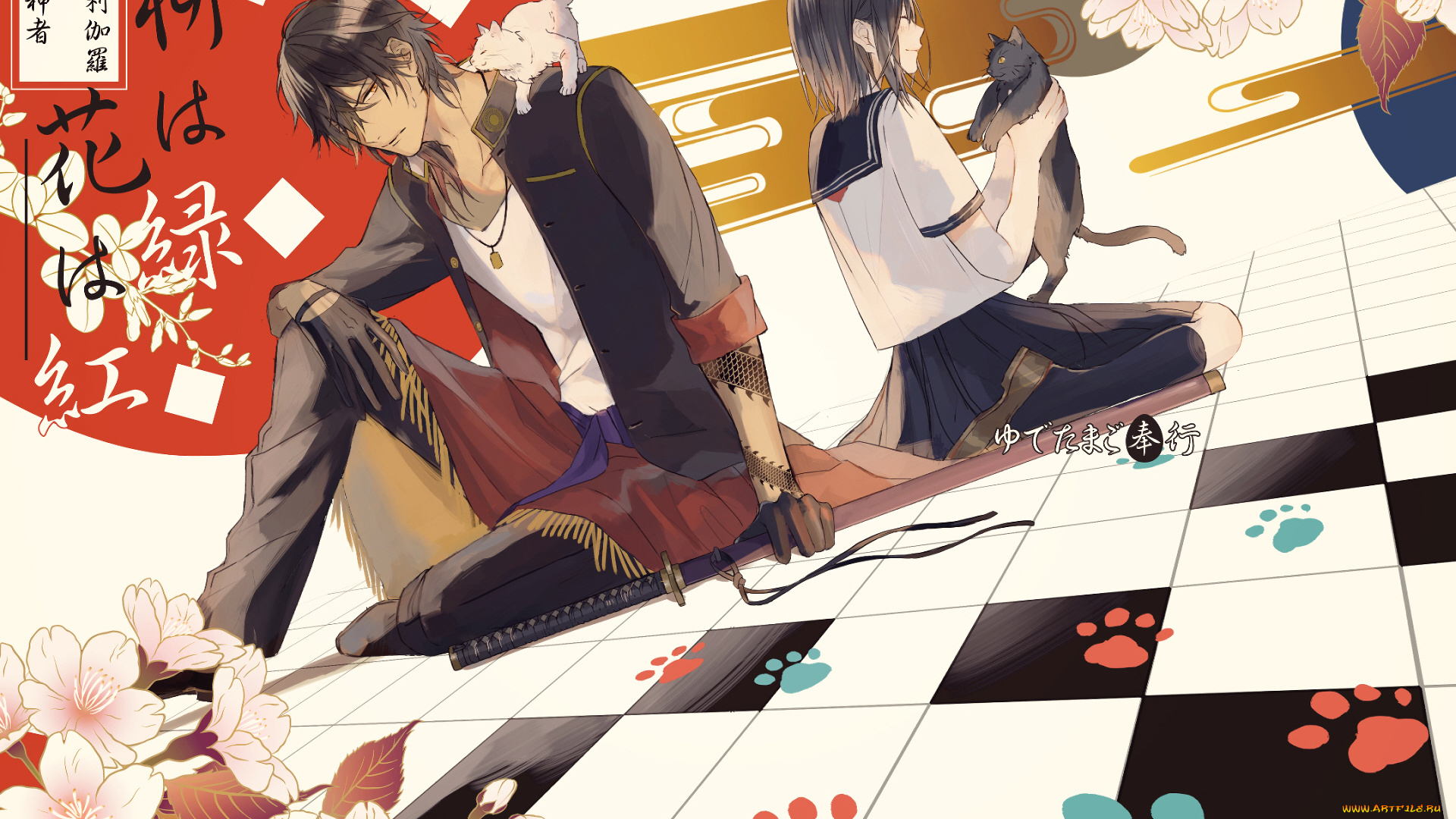 аниме, touken, ranbu, танец, мечей