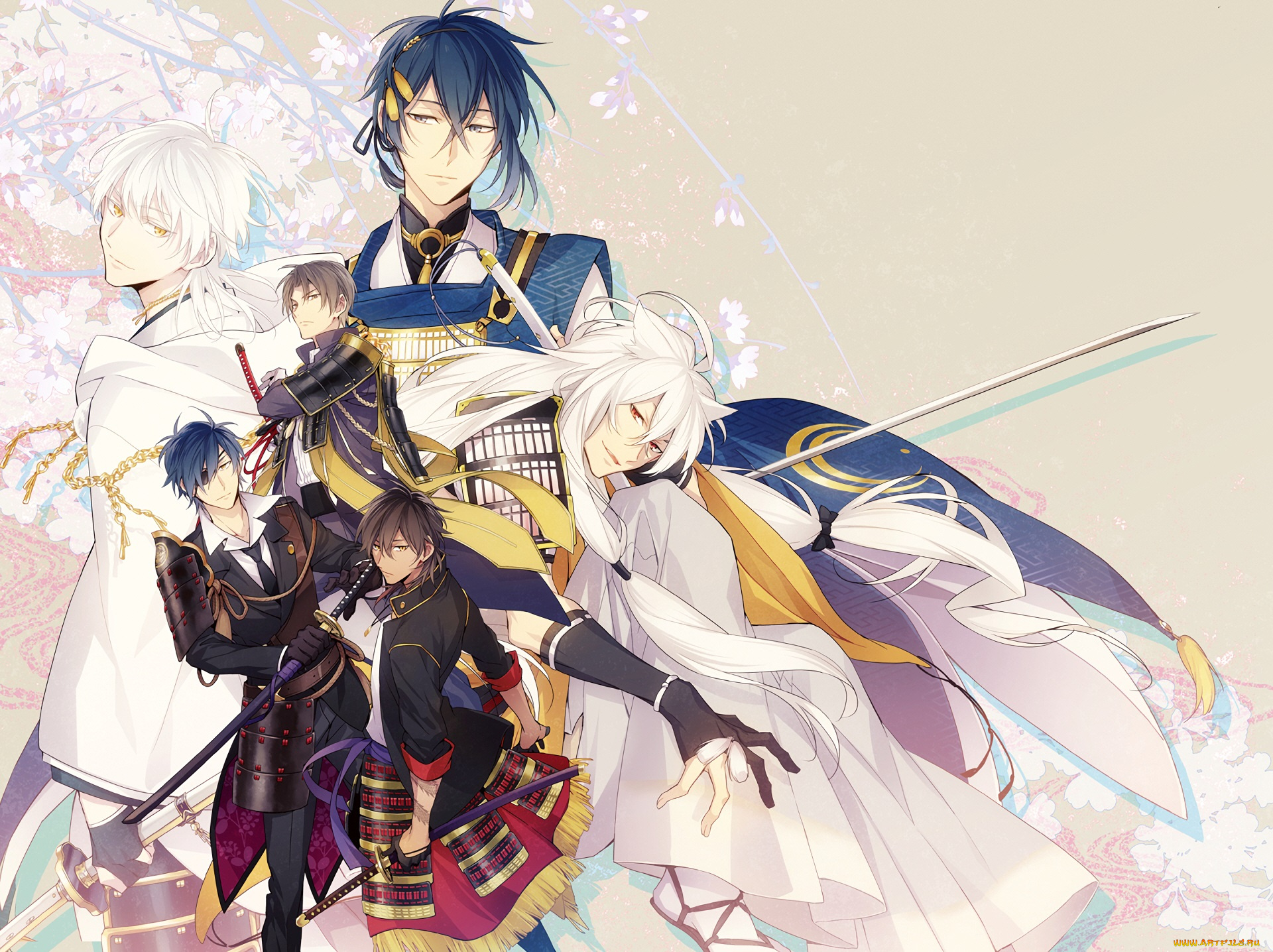 аниме, touken, ranbu, танец, мечей