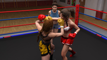 Картинка 3д+графика спорт+ sport бокс взгляд девушки ринг фон