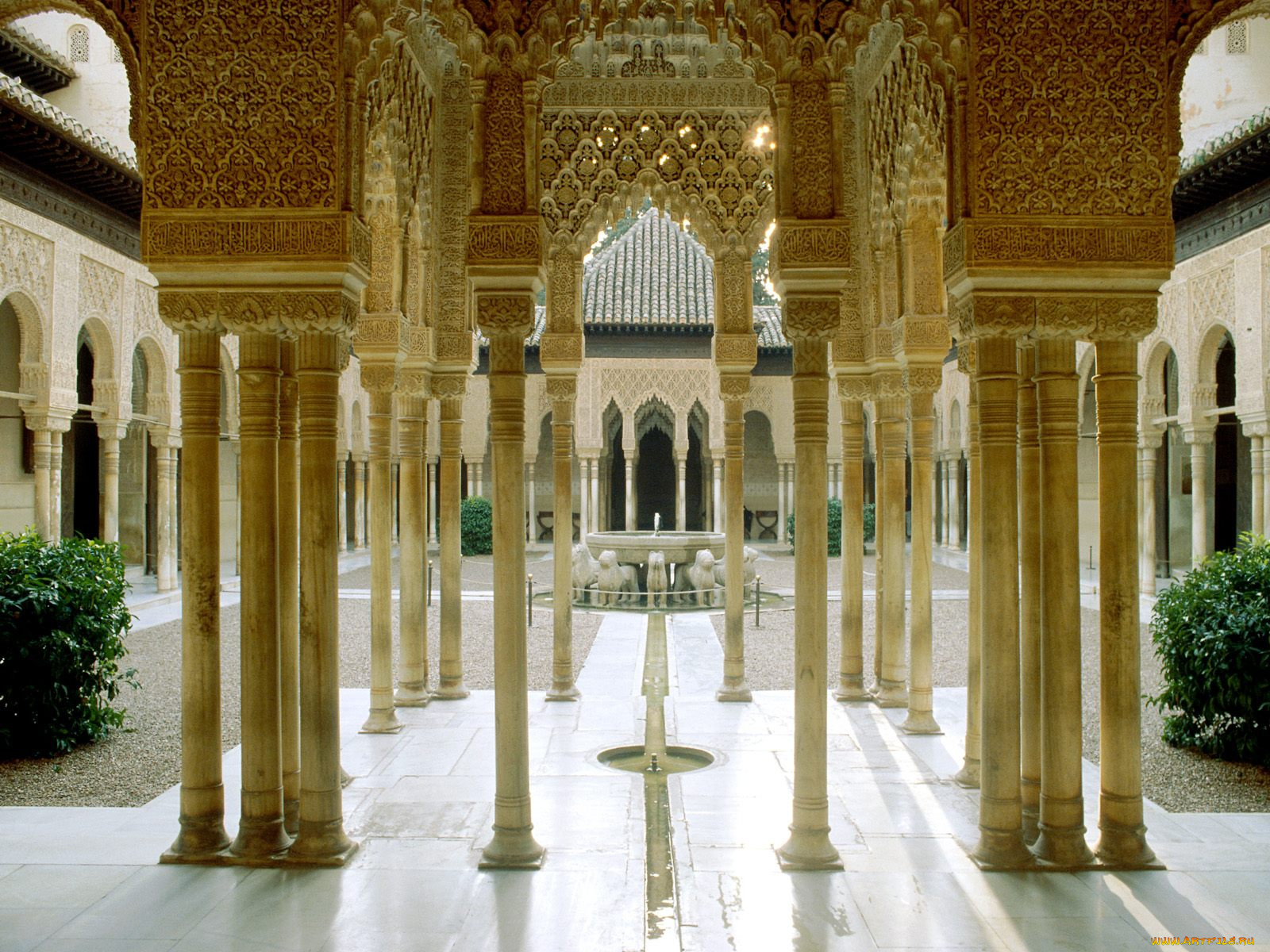 court, of, the, lions, alhambra, granada, spain, города