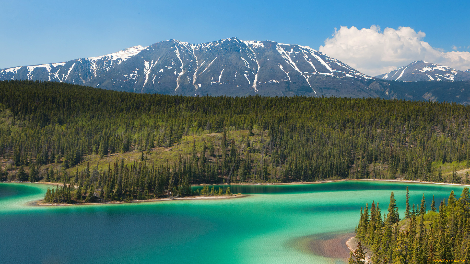 emerald, lake, alaska, природа, реки, озера, озеро, горы, лес, деревья, пейзаж