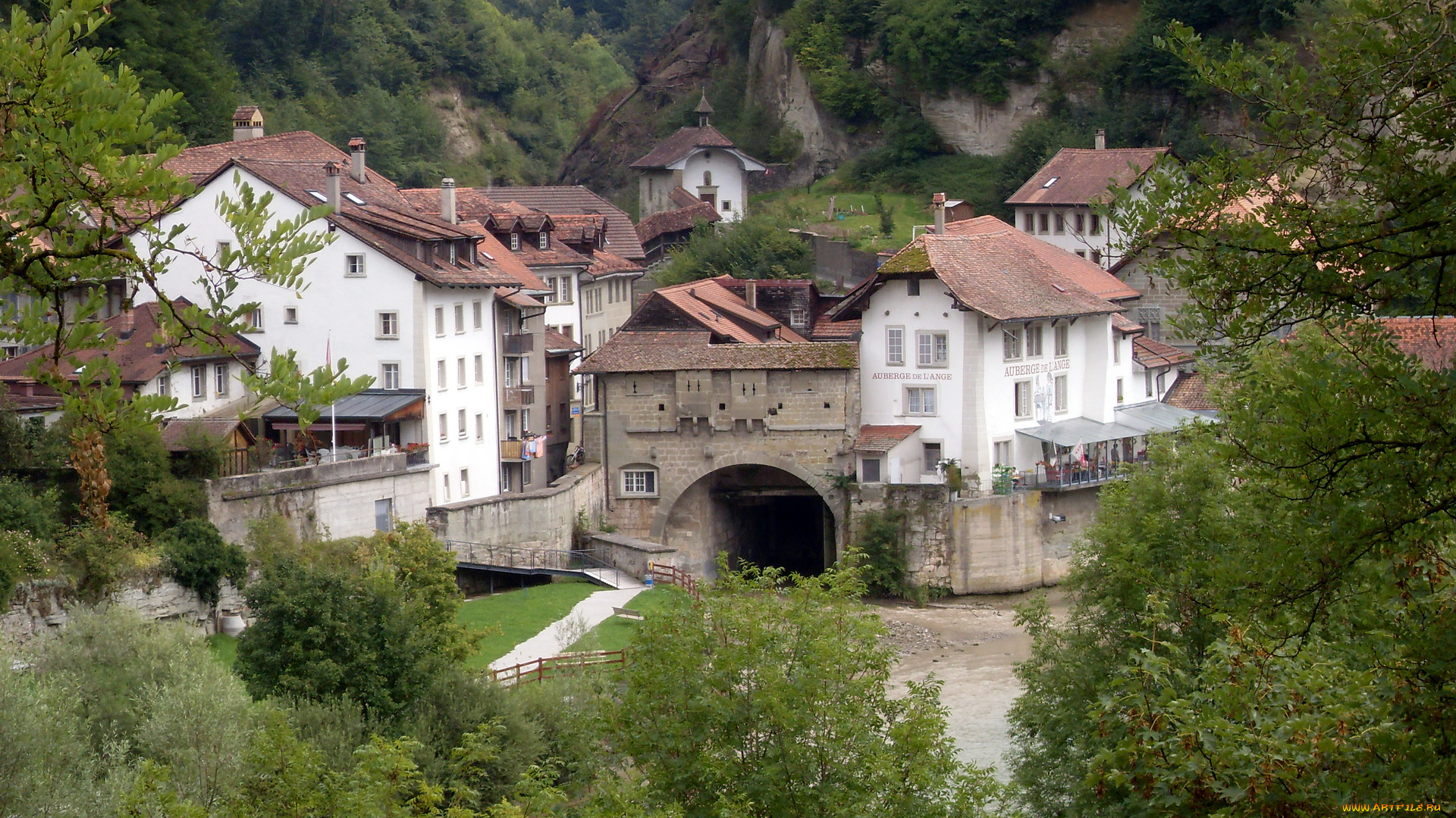 fribourg, switzerland, города, улицы, площади, набережные, горы, дома, тунель