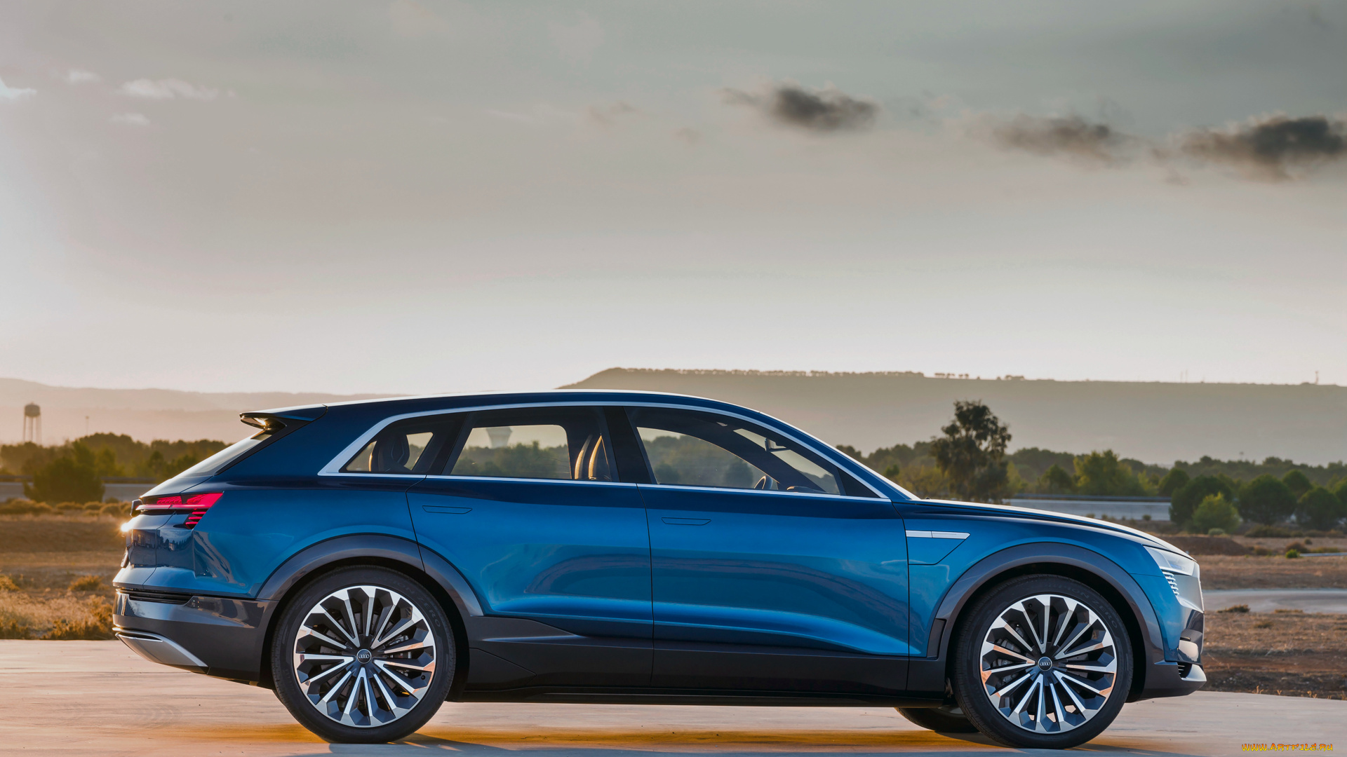 автомобили, audi, e-tron, quattro, concept, 2015г, синий