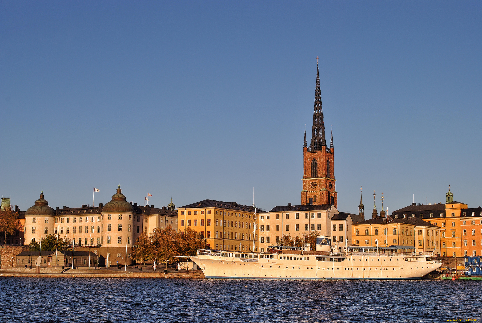 gamla, stan, -, stockholm, города, стокгольм, , швеция, набережная, башня