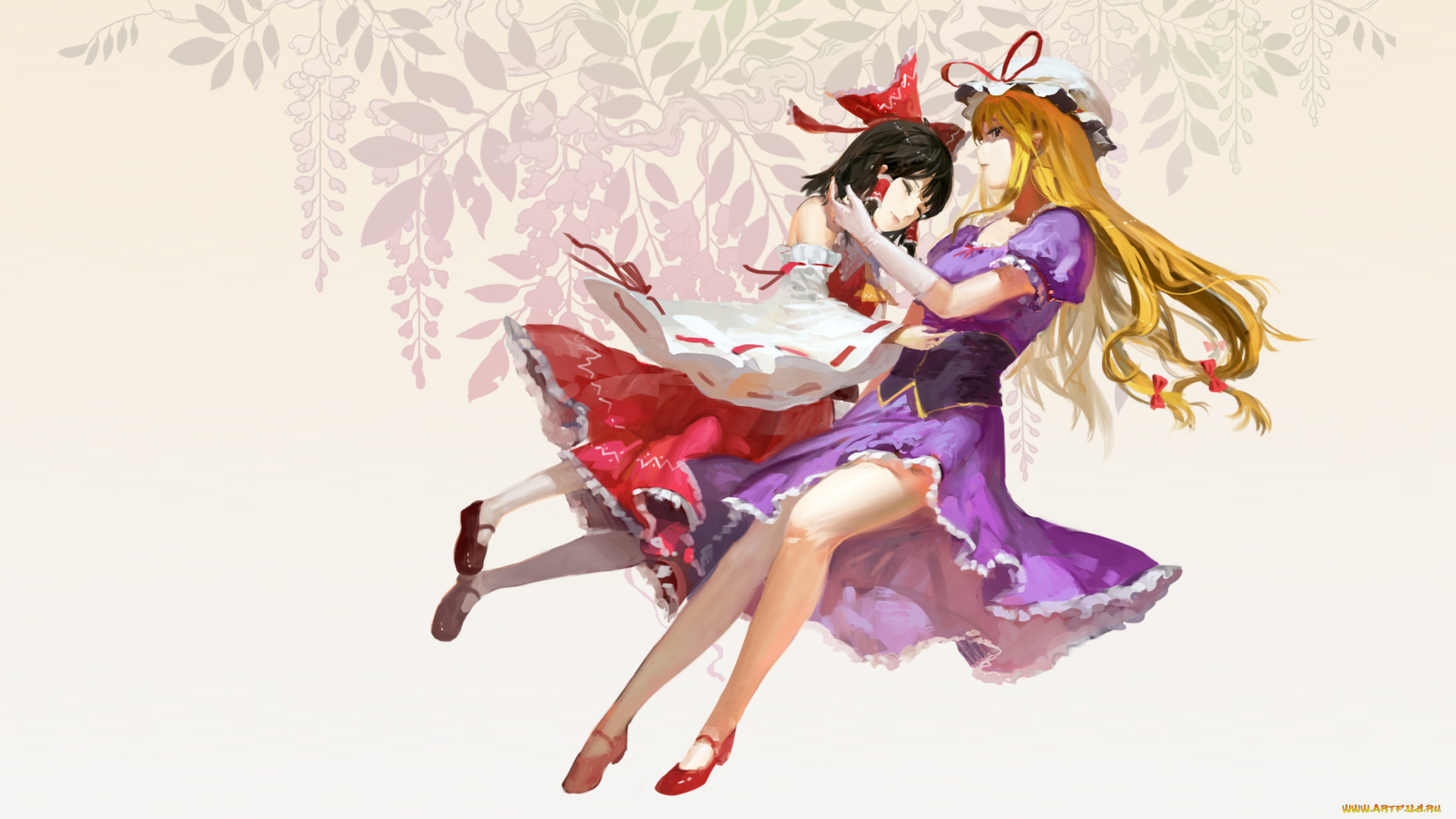 аниме, touhou, фон, взгляд, девушки