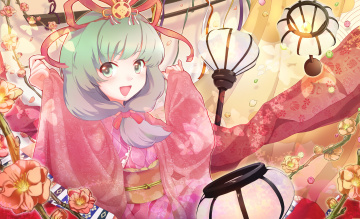 Картинка аниме touhou фон взгляд девушка