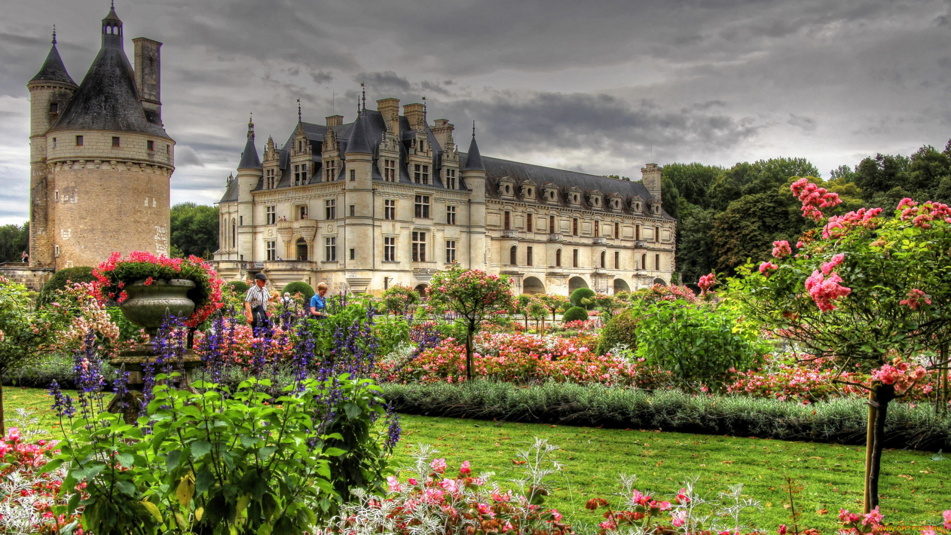 города, замок, шенонсо, , франция, chateau, de, chenonceau, france