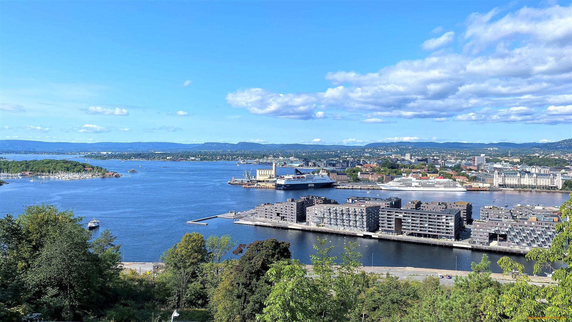 города, осло, , норвегия, панорама