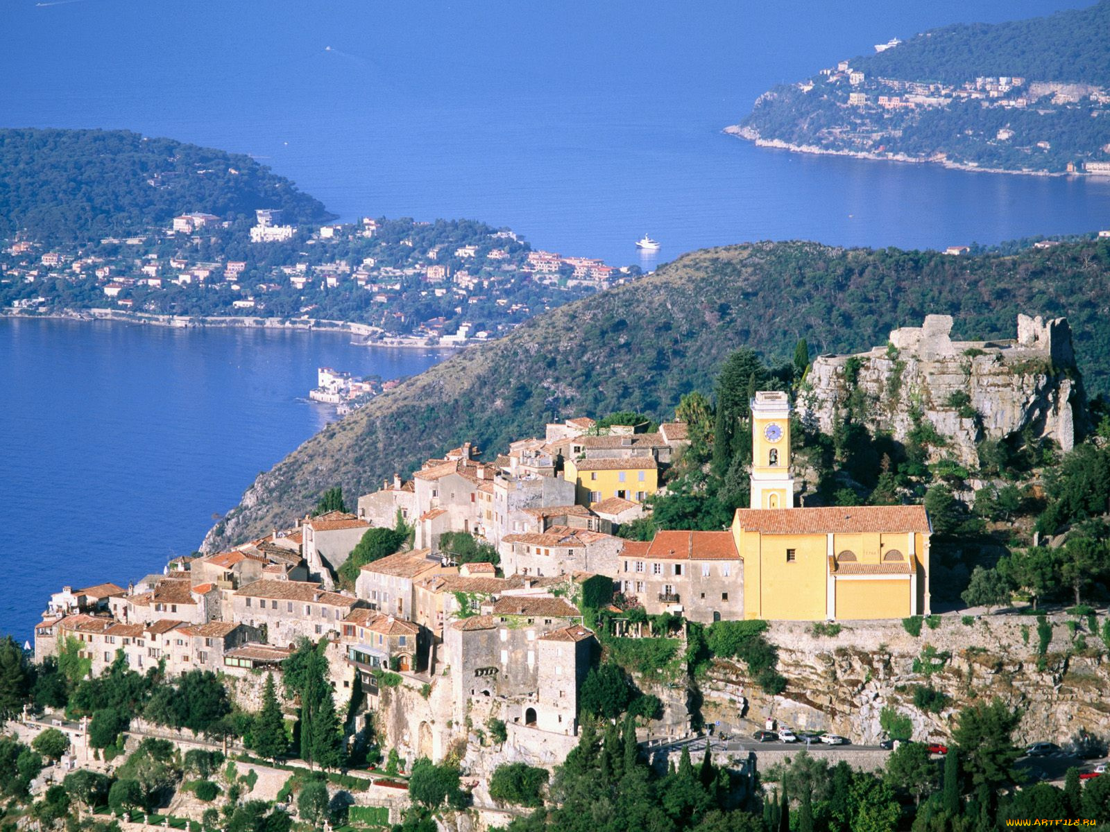 eze, and, cap, ferrat, france, города, пейзажи