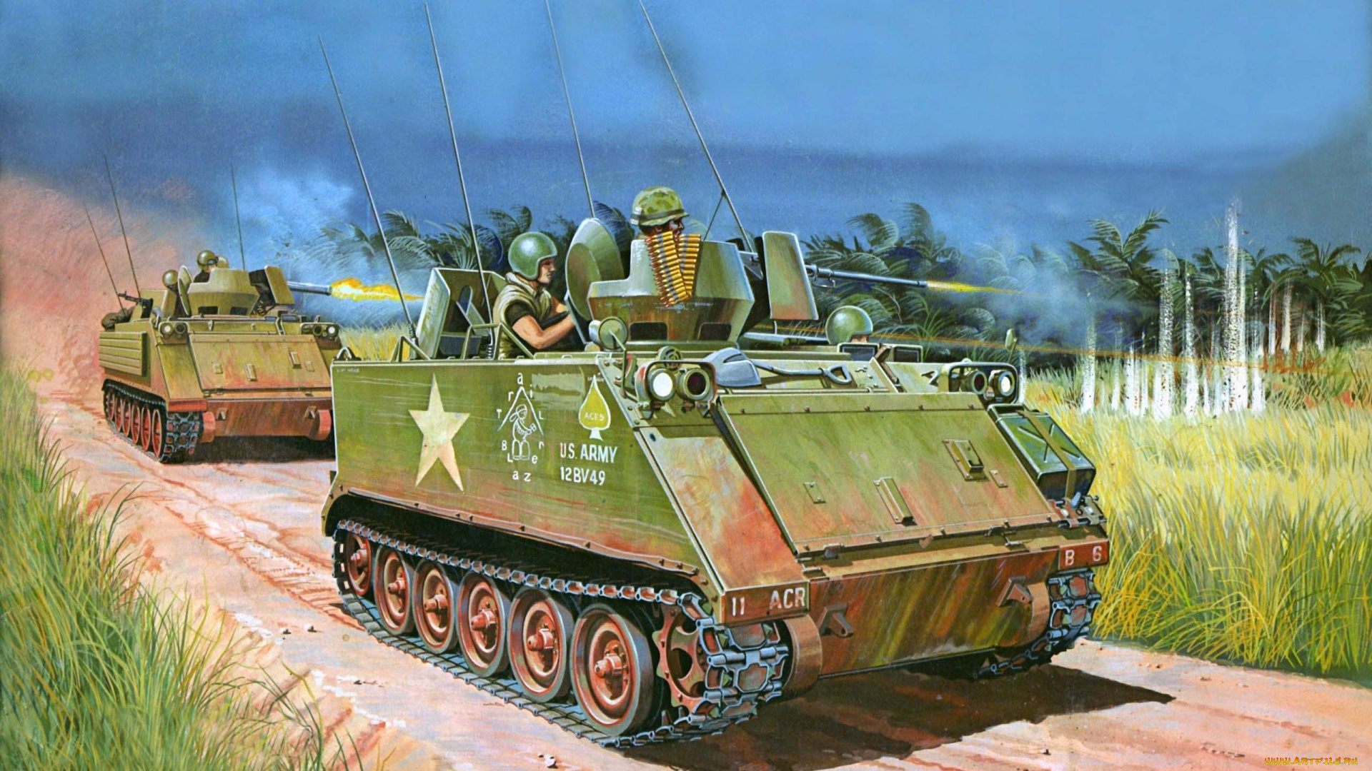 рисованные, армия, m-113, бтр, бронетранспортер, armoured, personnel, carrier, сша