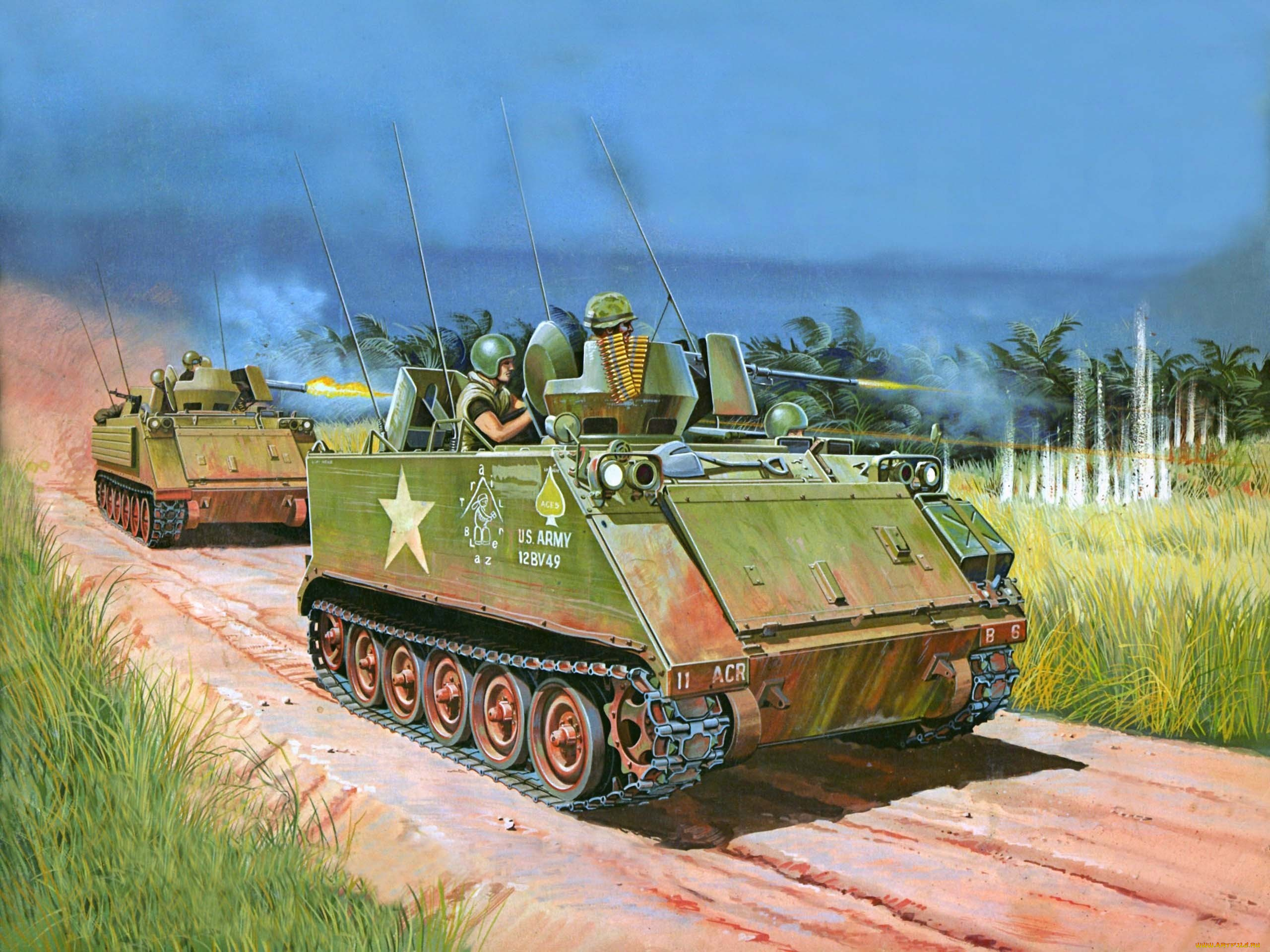 рисованные, армия, m-113, бтр, бронетранспортер, armoured, personnel, carrier, сша