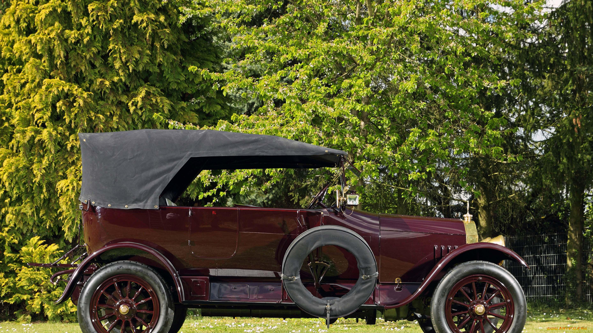 автомобили, классика, tourer, 1915, г, вишневый, open, siebensitzer, 22-50, mercedes