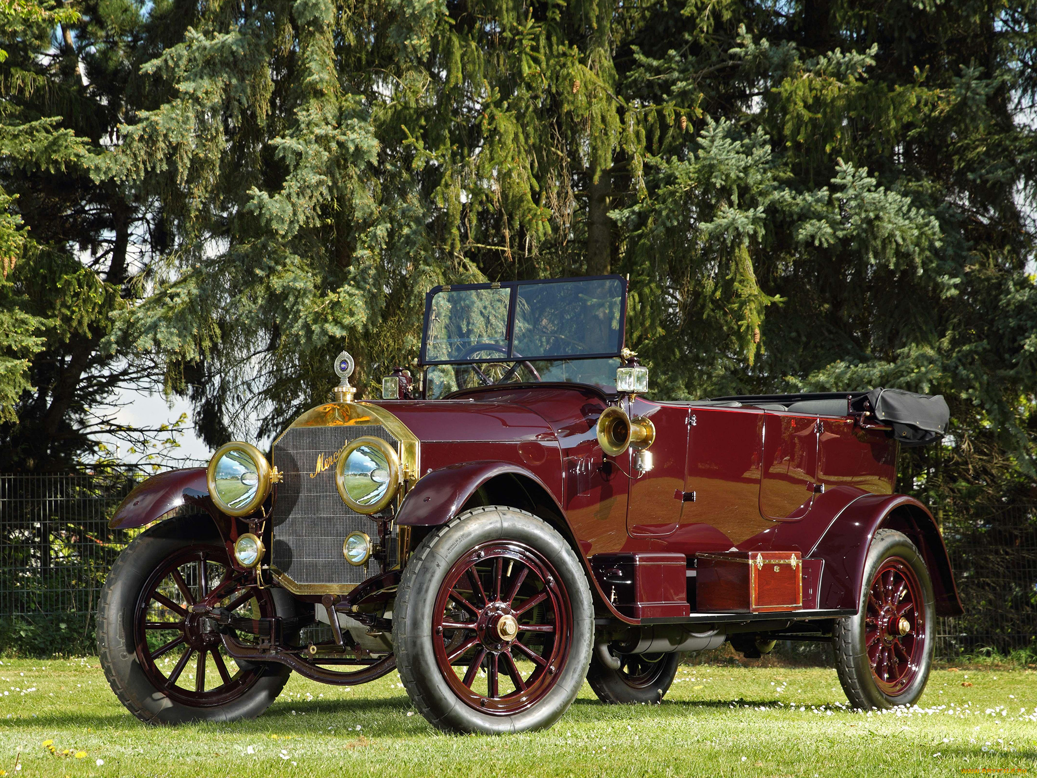 автомобили, классика, open, siebensitzer, 22-50, mercedes, tourer, 1915, г, вишневый
