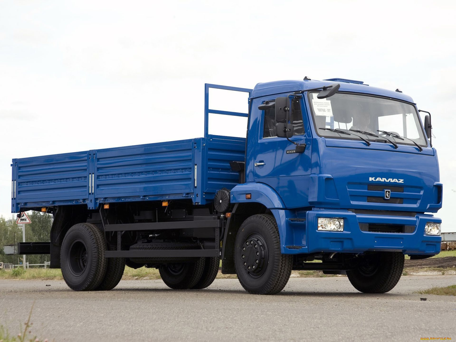 камаз, автомобили, бортовой, синий, kamaz