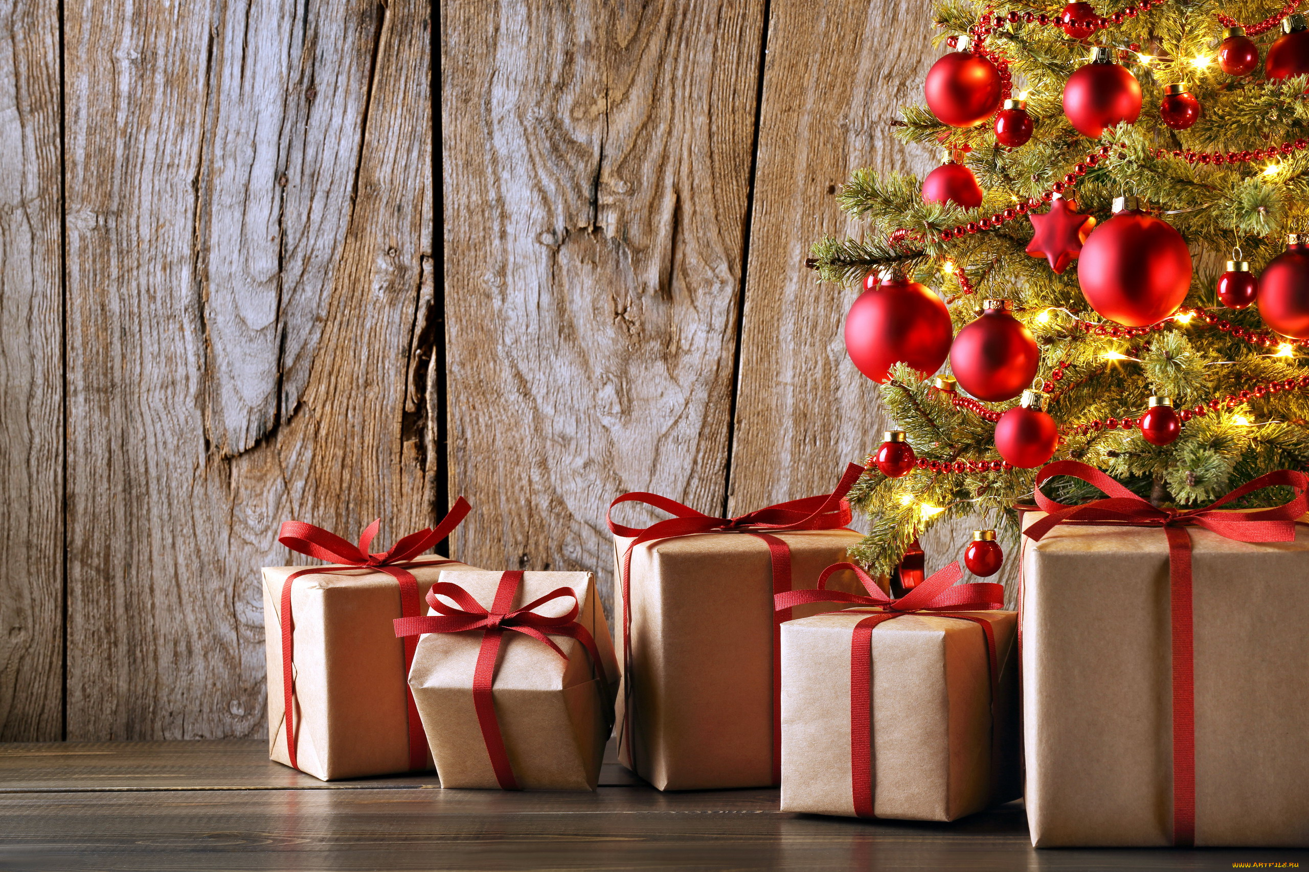 праздничные, подарки, и, коробочки, банты, подарки, шары, елка, ленты