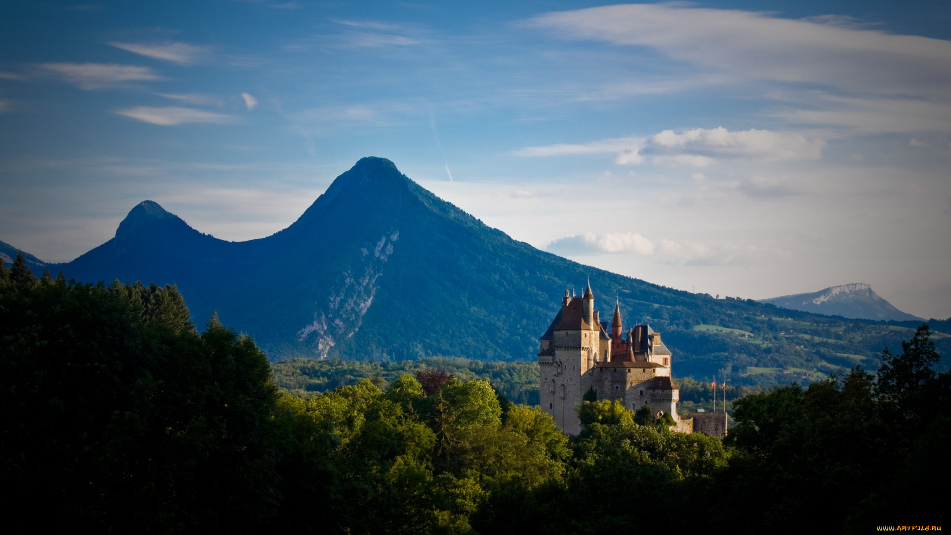 chateau, de, menthon-saint-bernard, города, замки, франции, chateau, de, menthon-saint-bernard