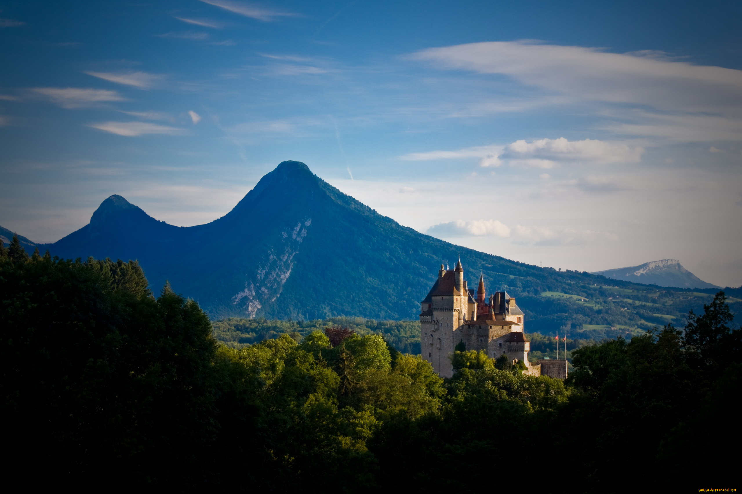 chateau, de, menthon-saint-bernard, города, замки, франции, chateau, de, menthon-saint-bernard