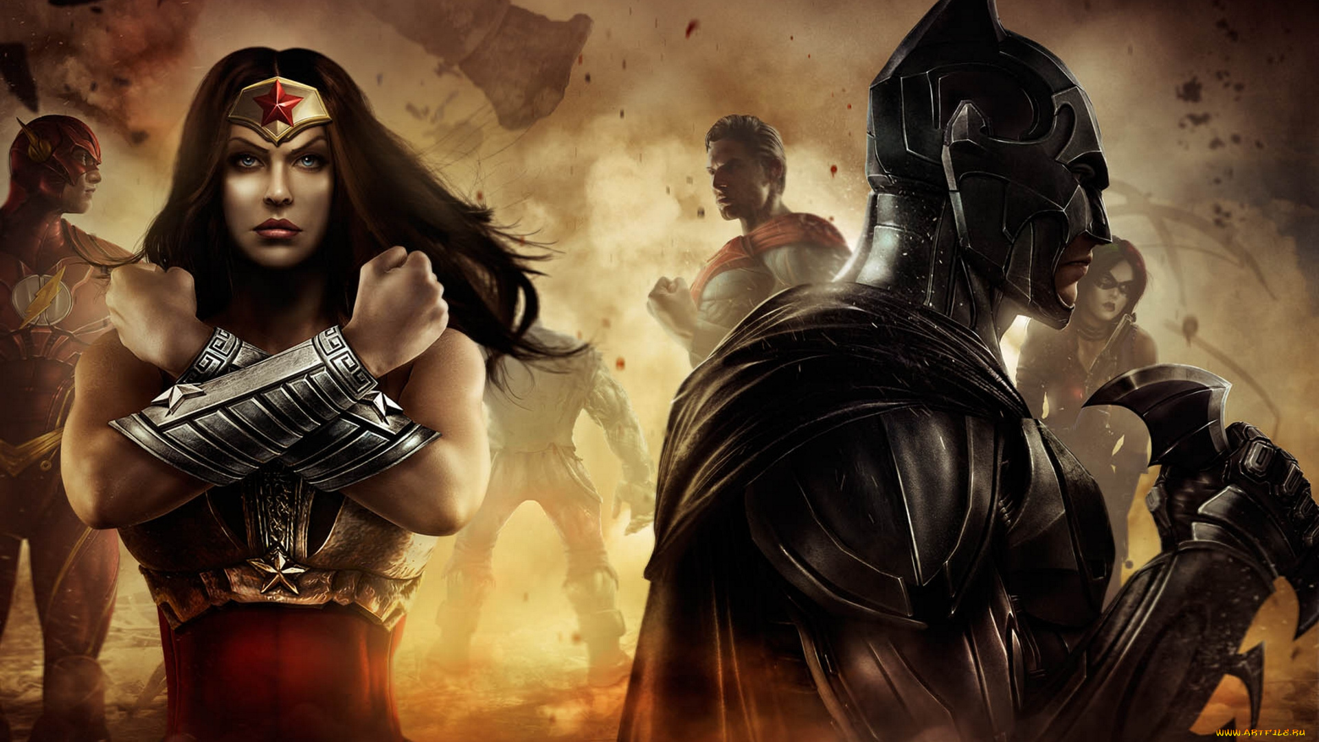 injustice, gods, among, us, видео, игры, batman, wonder, woman