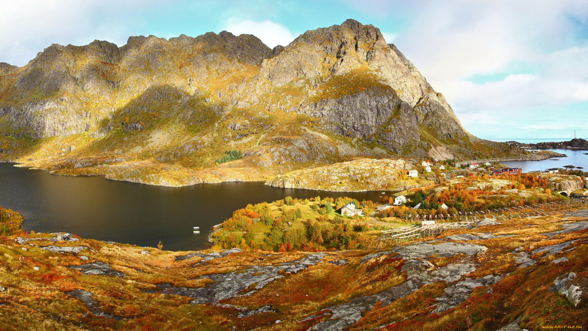 норвегия, озеро, agvatnet, природа, горы