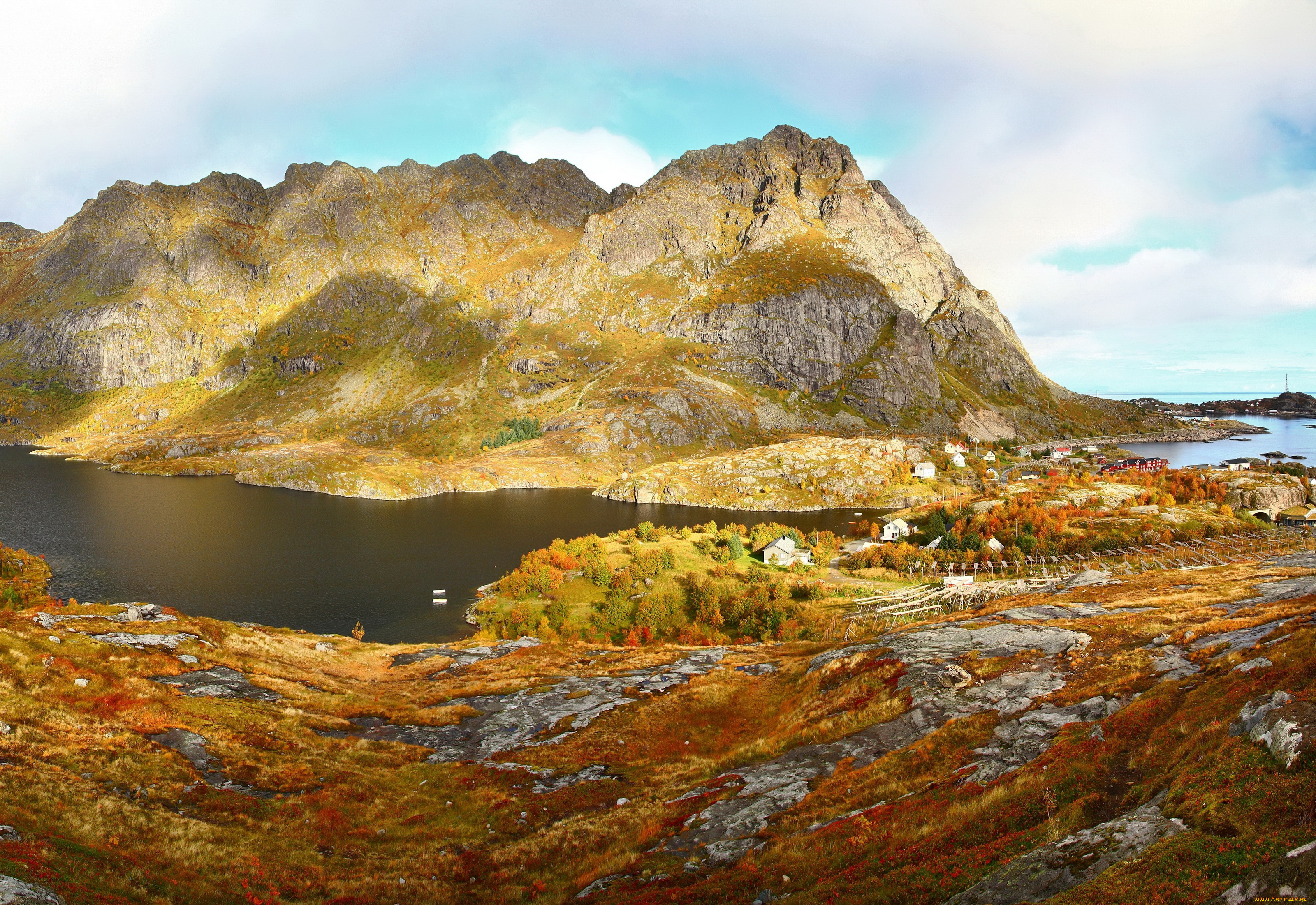 норвегия, озеро, agvatnet, природа, горы