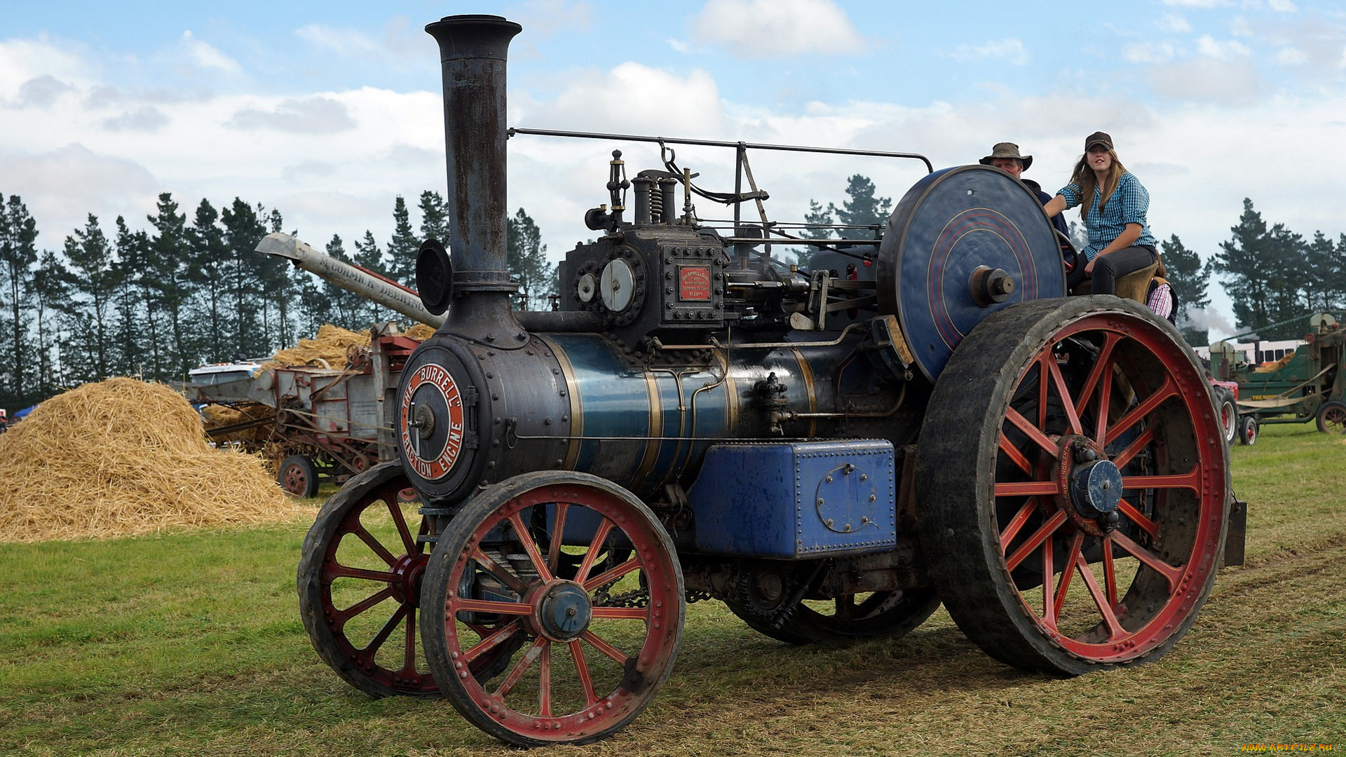 1914, burrrell, traction, engine, техника, тракторы, колесный, трактор